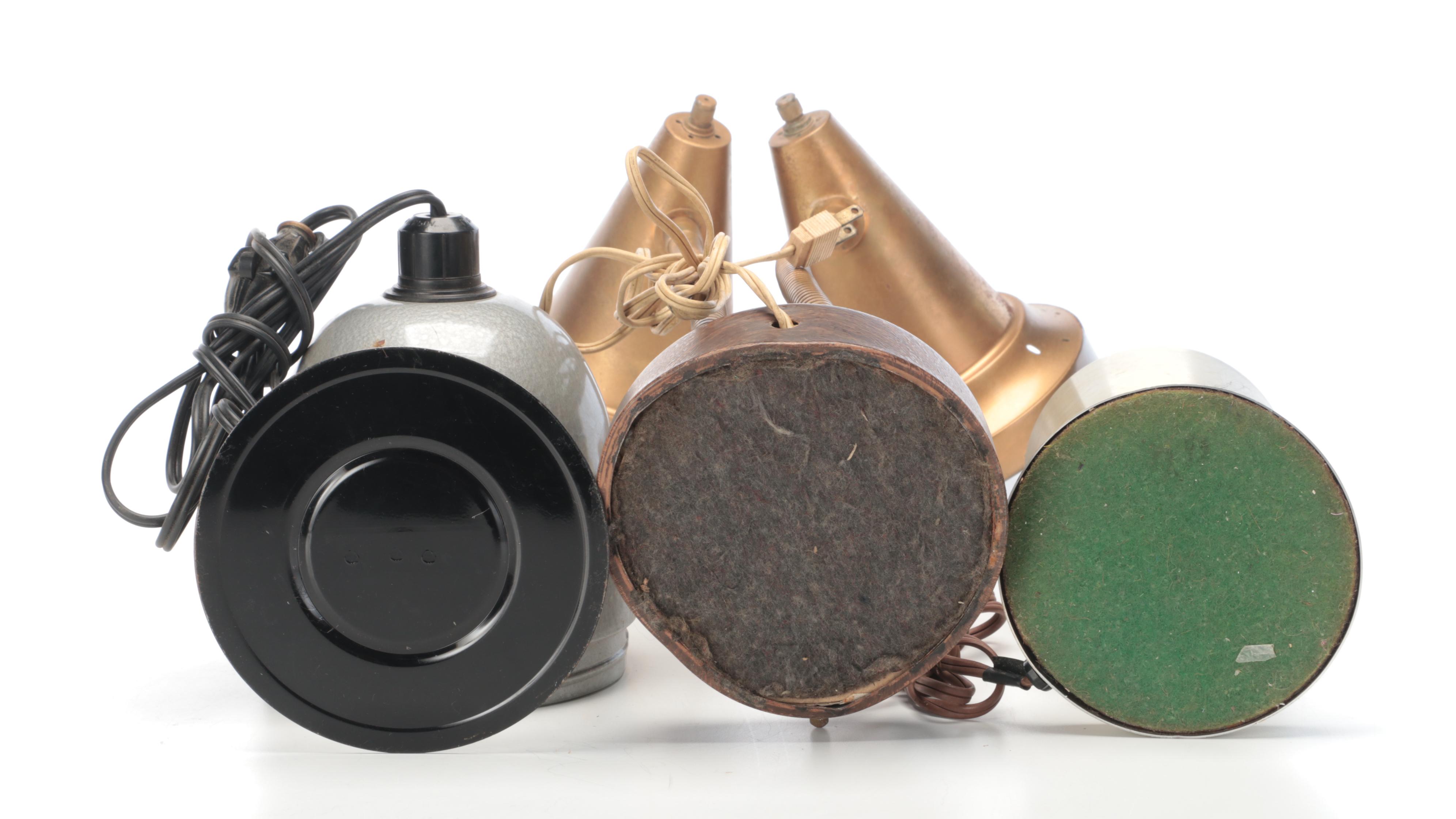 Retro Atomic Style Dual Arm Desk Lamp With Spotlight and Other Lamp, Mid-20th C