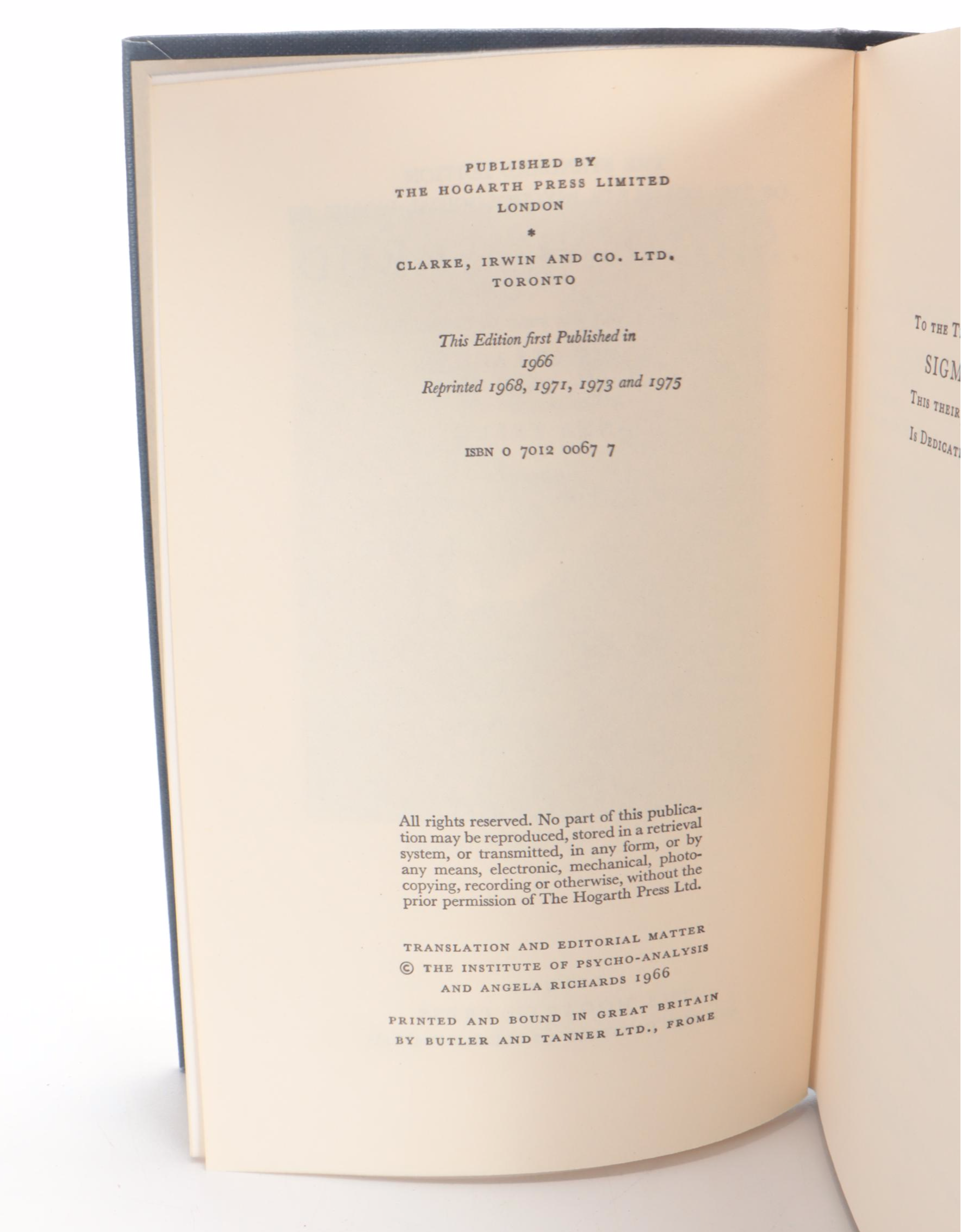 "The Complete Psychological Works of Sigmund Freud" Twenty-Four Volume Set, 1975