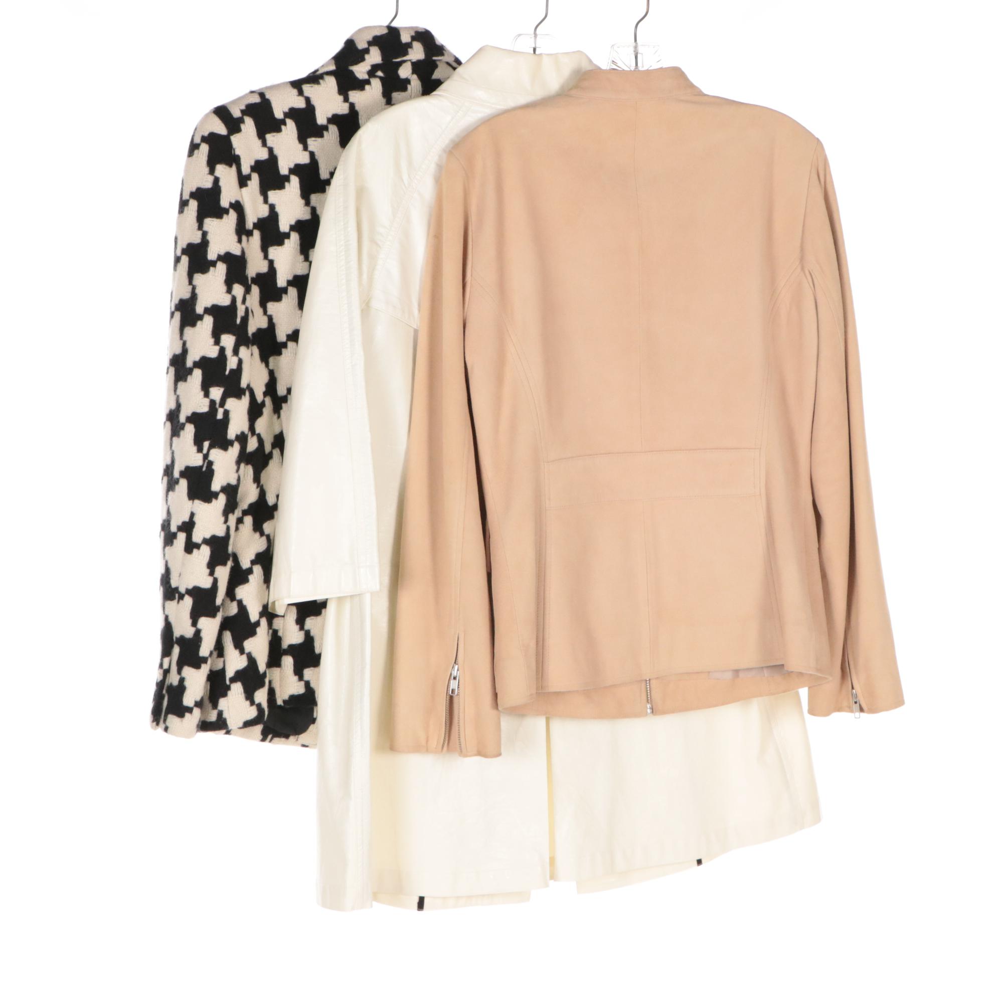 Michael Kors Coated Cotton, DKNY Giant Houndstooth, & Calvin Klein Coats