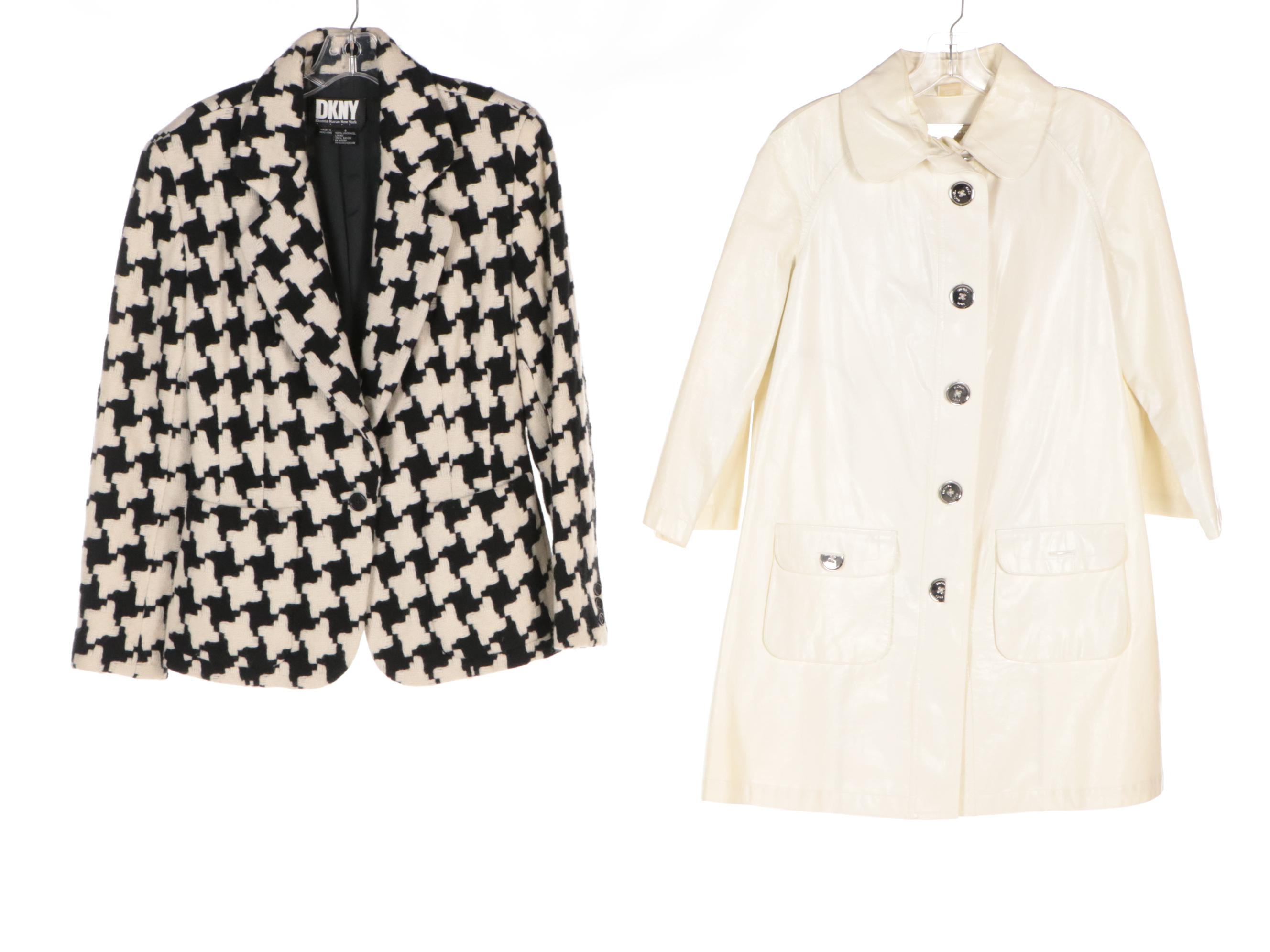 Michael Kors Coated Cotton, DKNY Giant Houndstooth, & Calvin Klein Coats