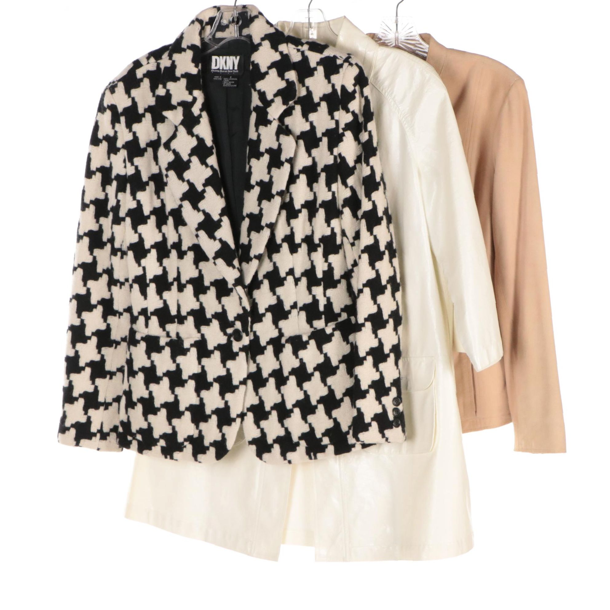 Michael Kors Coated Cotton, DKNY Giant Houndstooth, & Calvin Klein Coats