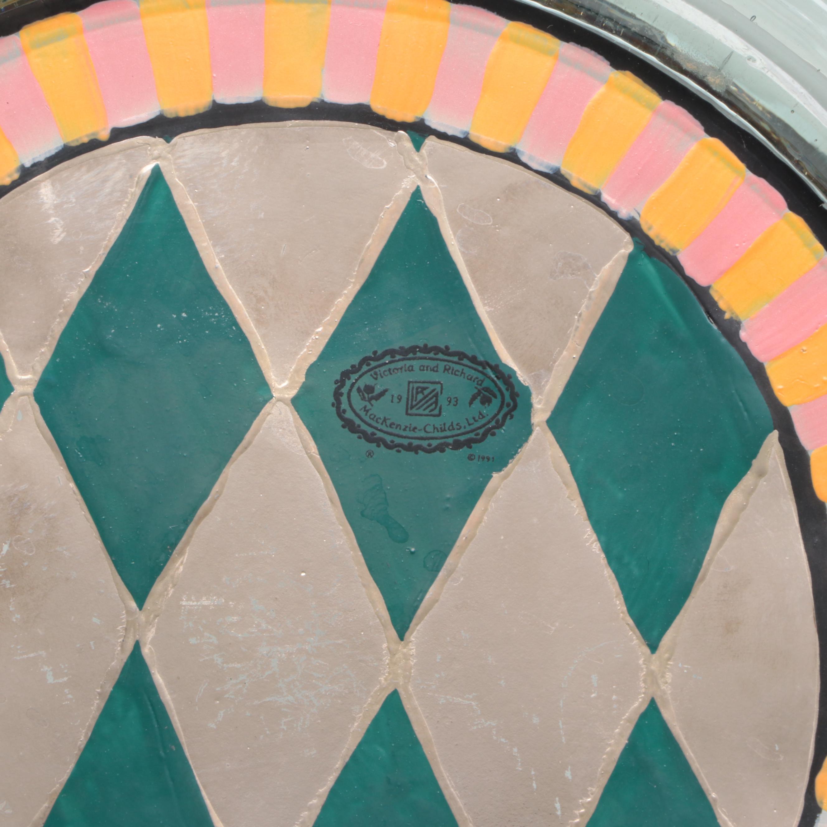 MacKenzie-Childs "Courtly Check" Teapot Trivet and Cheese Plate