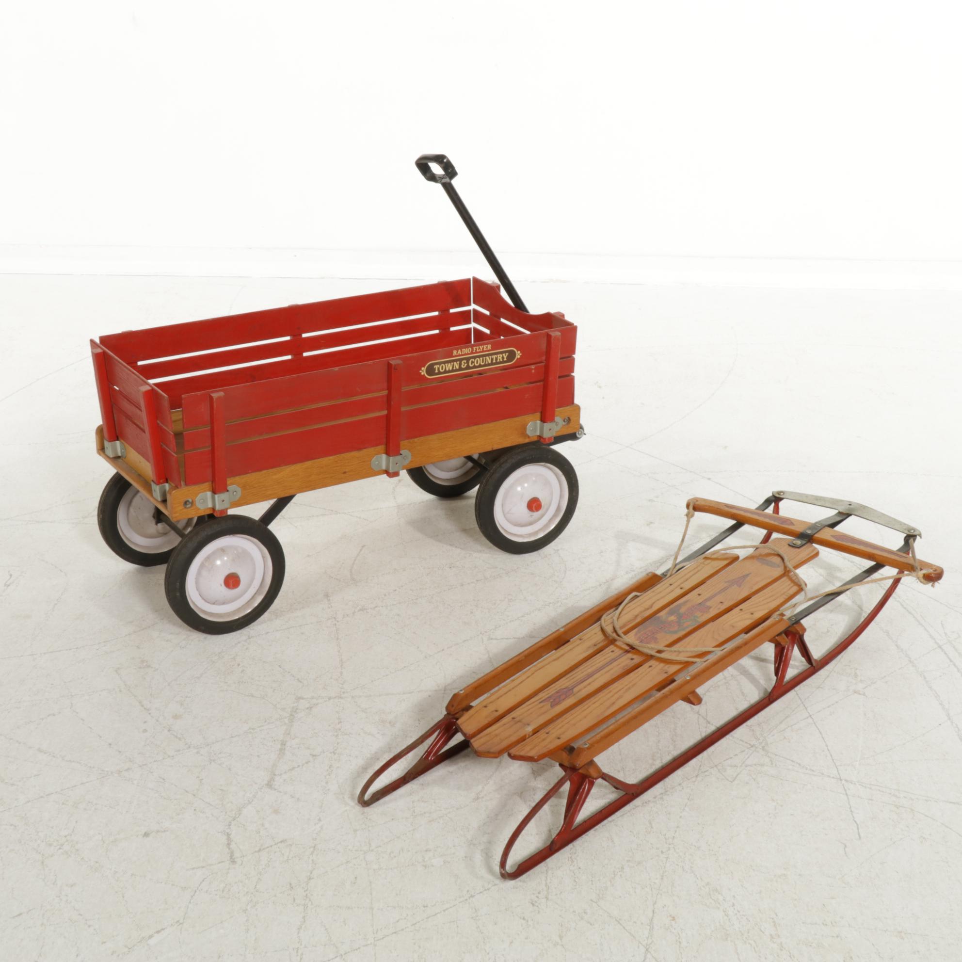 Radio Flyer "Town & Country" Wagon with Flexible Flyer "Airline Junior" Sled