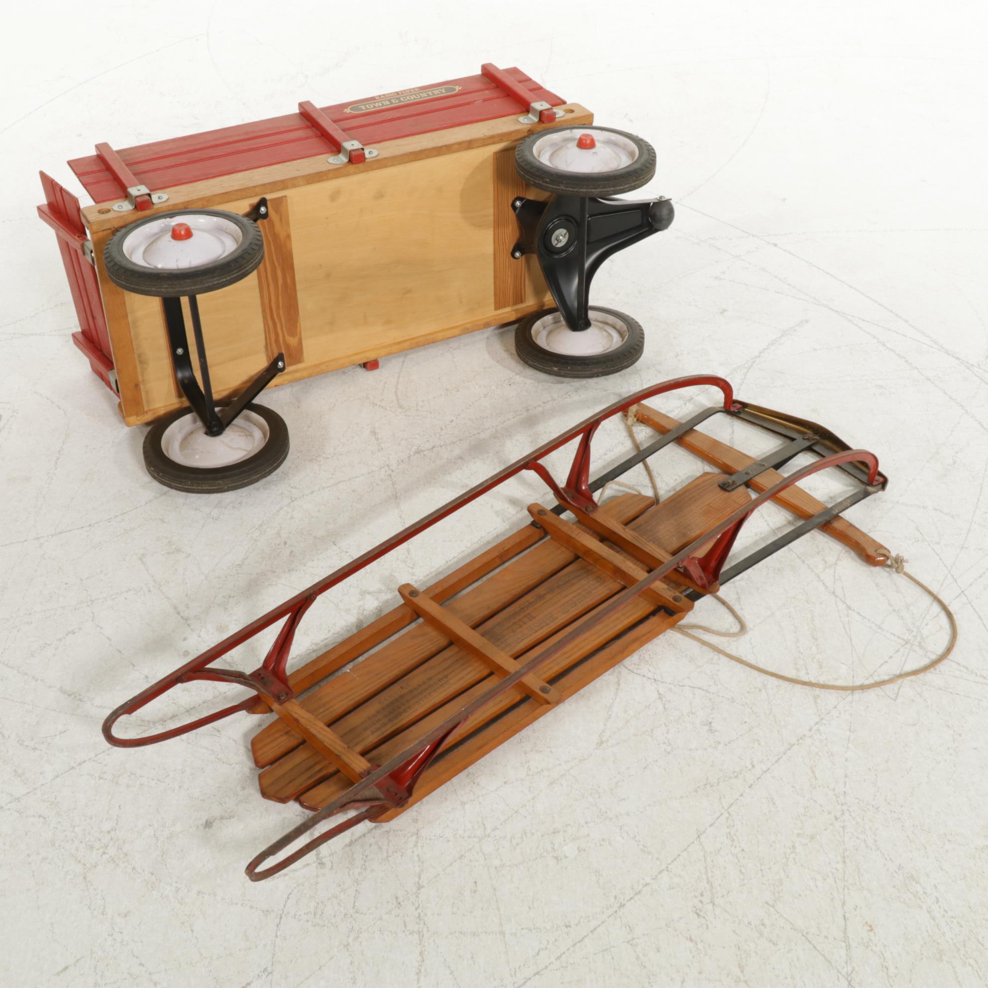 Radio Flyer "Town & Country" Wagon with Flexible Flyer "Airline Junior" Sled