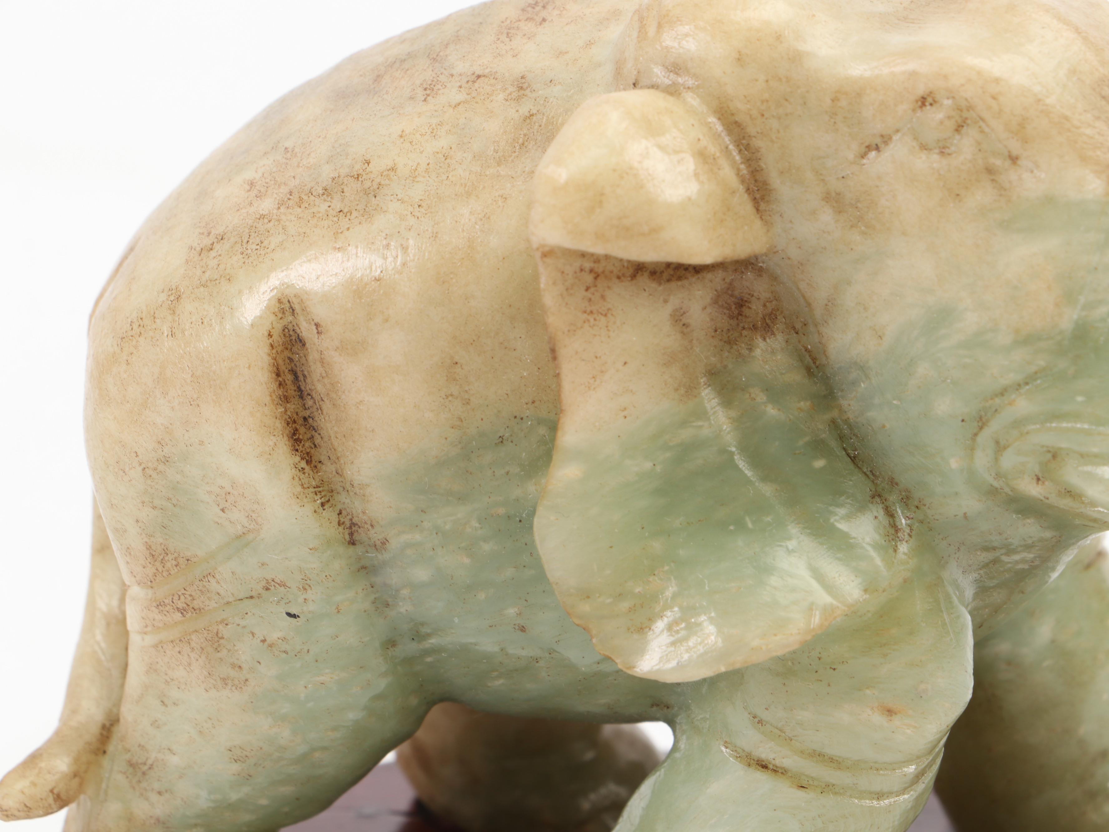 Chinese Carved Serpentine Elephant