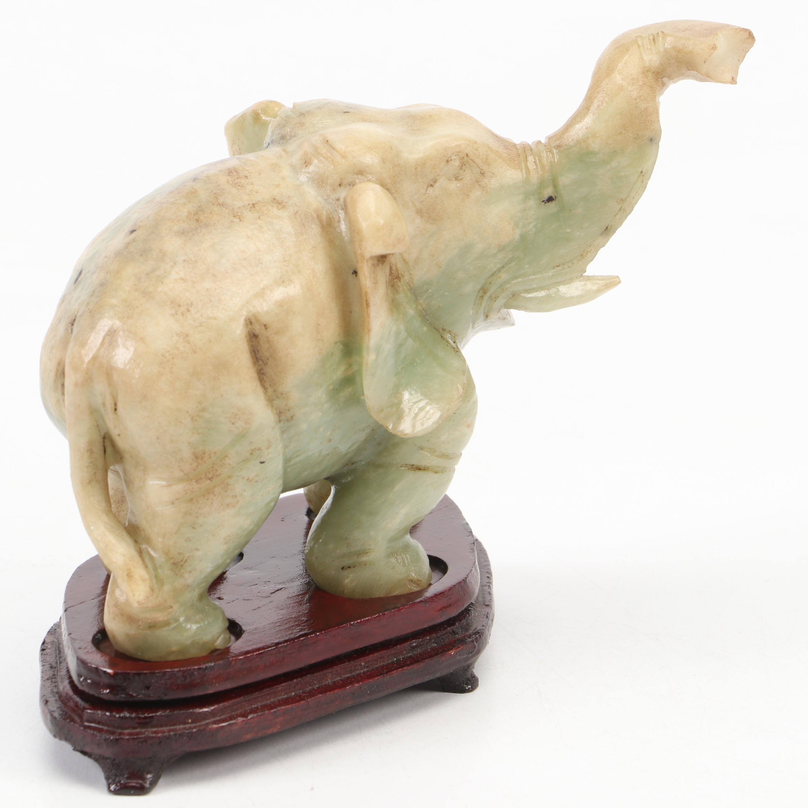 Chinese Carved Serpentine Elephant