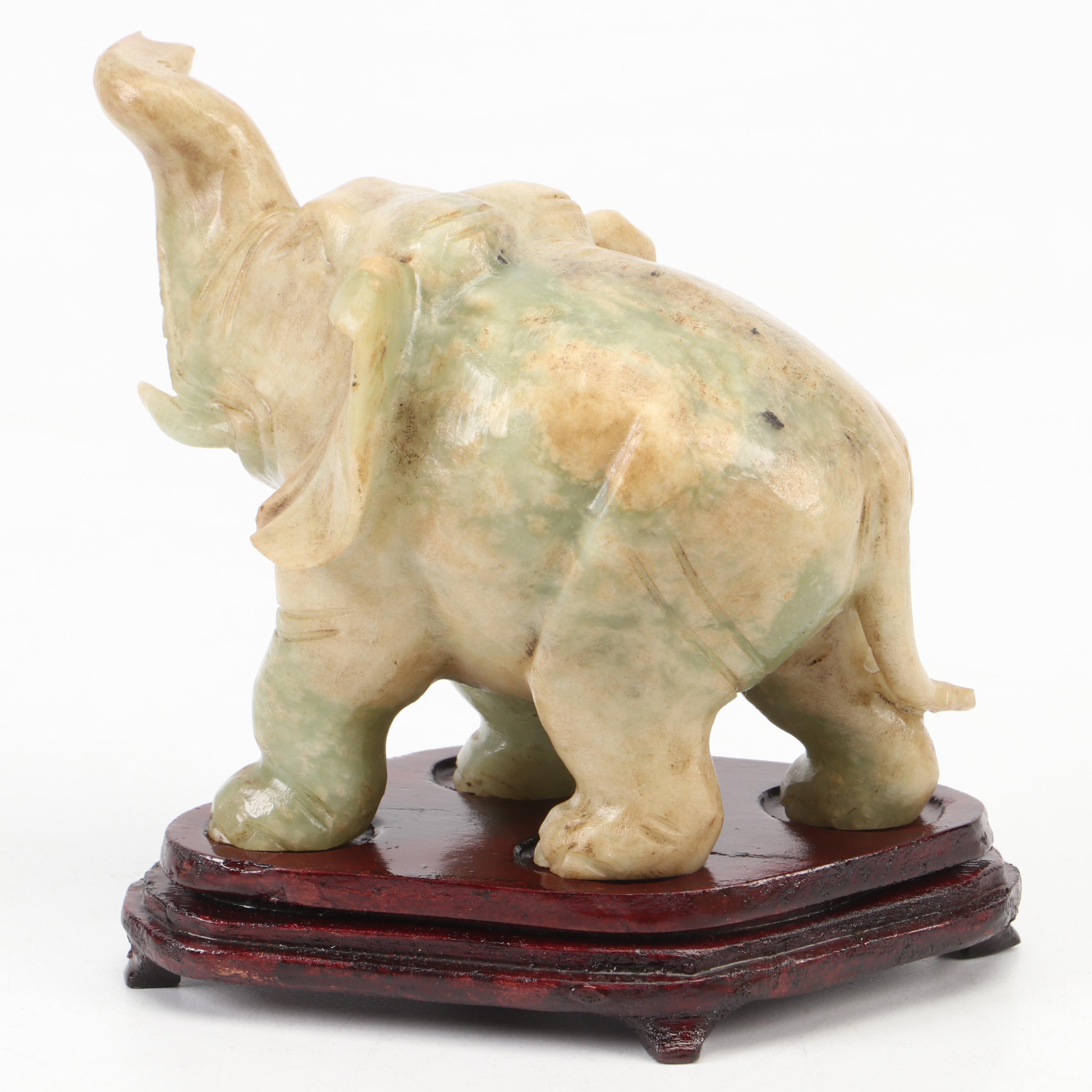 Chinese Carved Serpentine Elephant