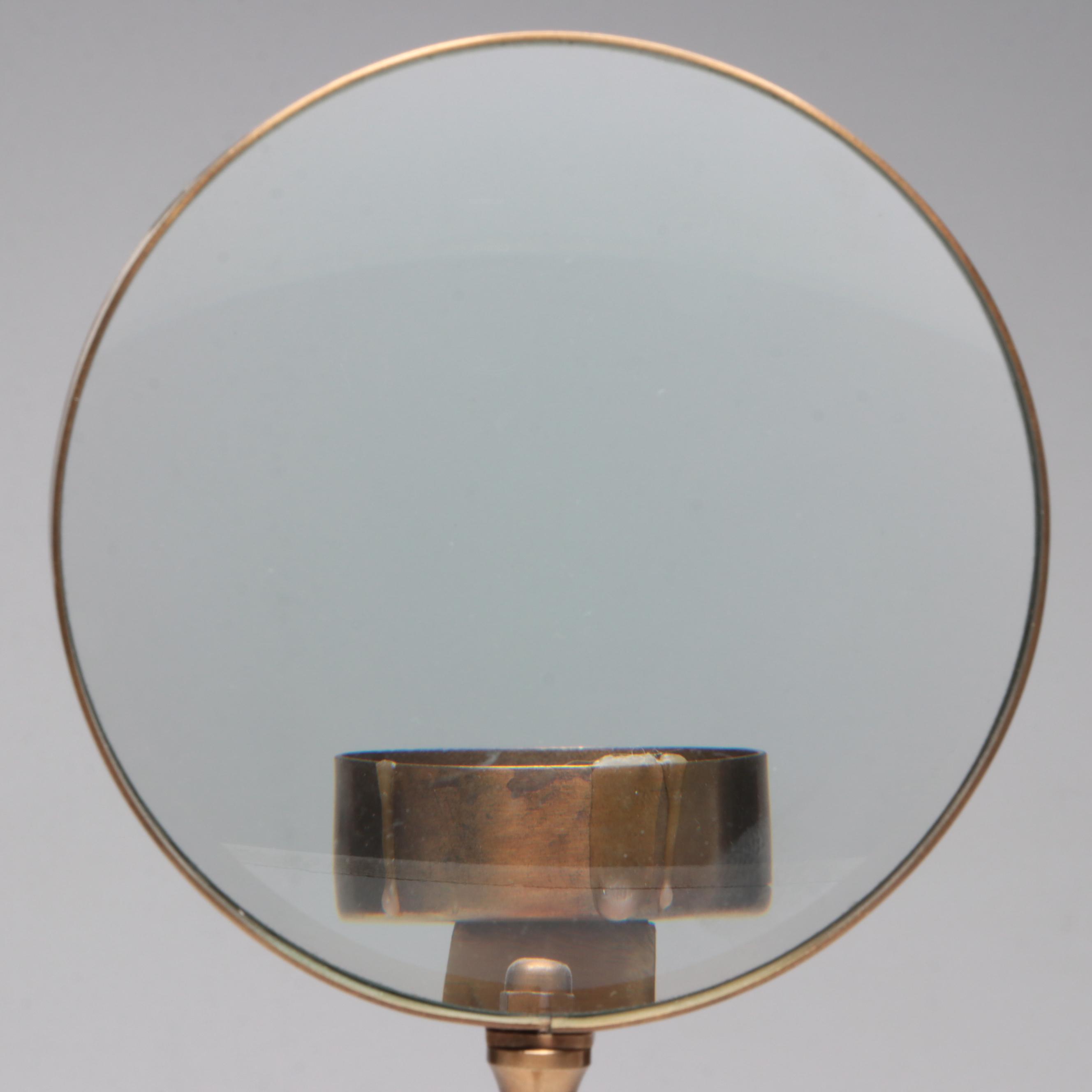 Enameled Table Top Hobby Magnifying Glass With Candle Holder