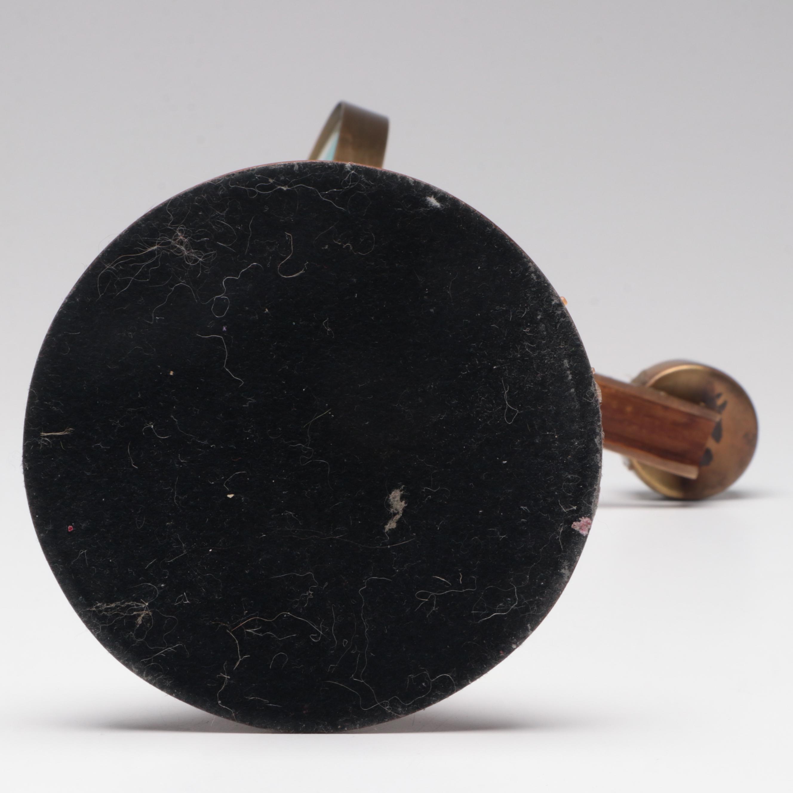 Enameled Table Top Hobby Magnifying Glass With Candle Holder