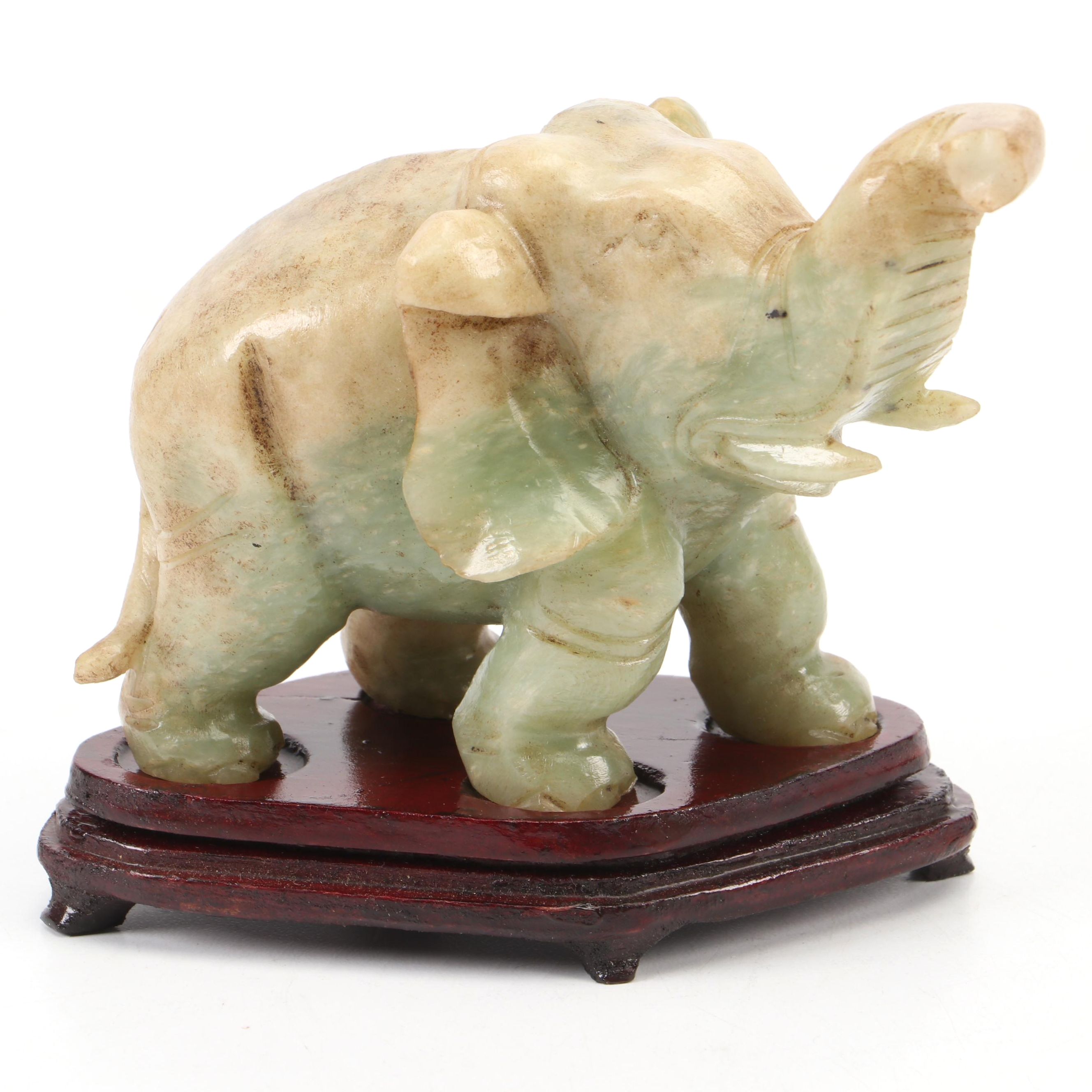 Chinese Carved Serpentine Elephant
