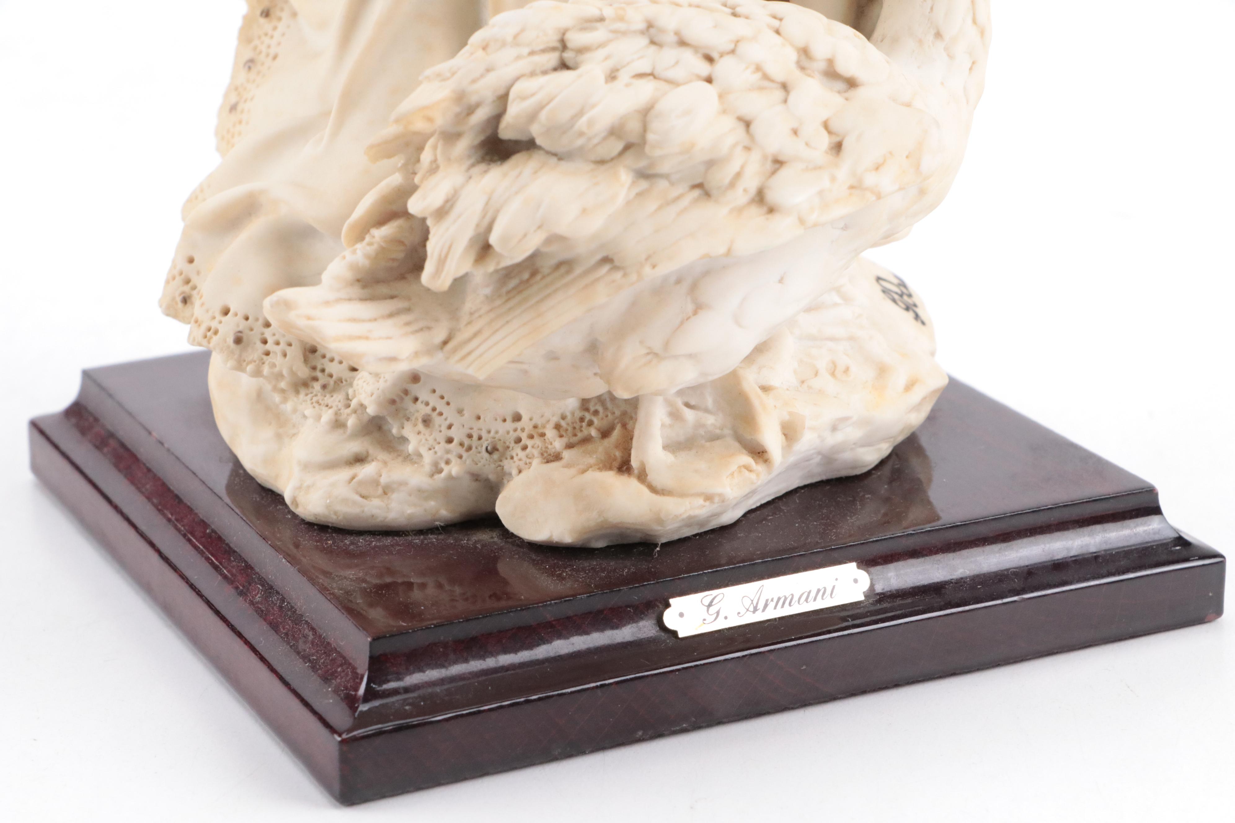 Giuseppe Armani Porcelain Woman With Child and Swan Figurine