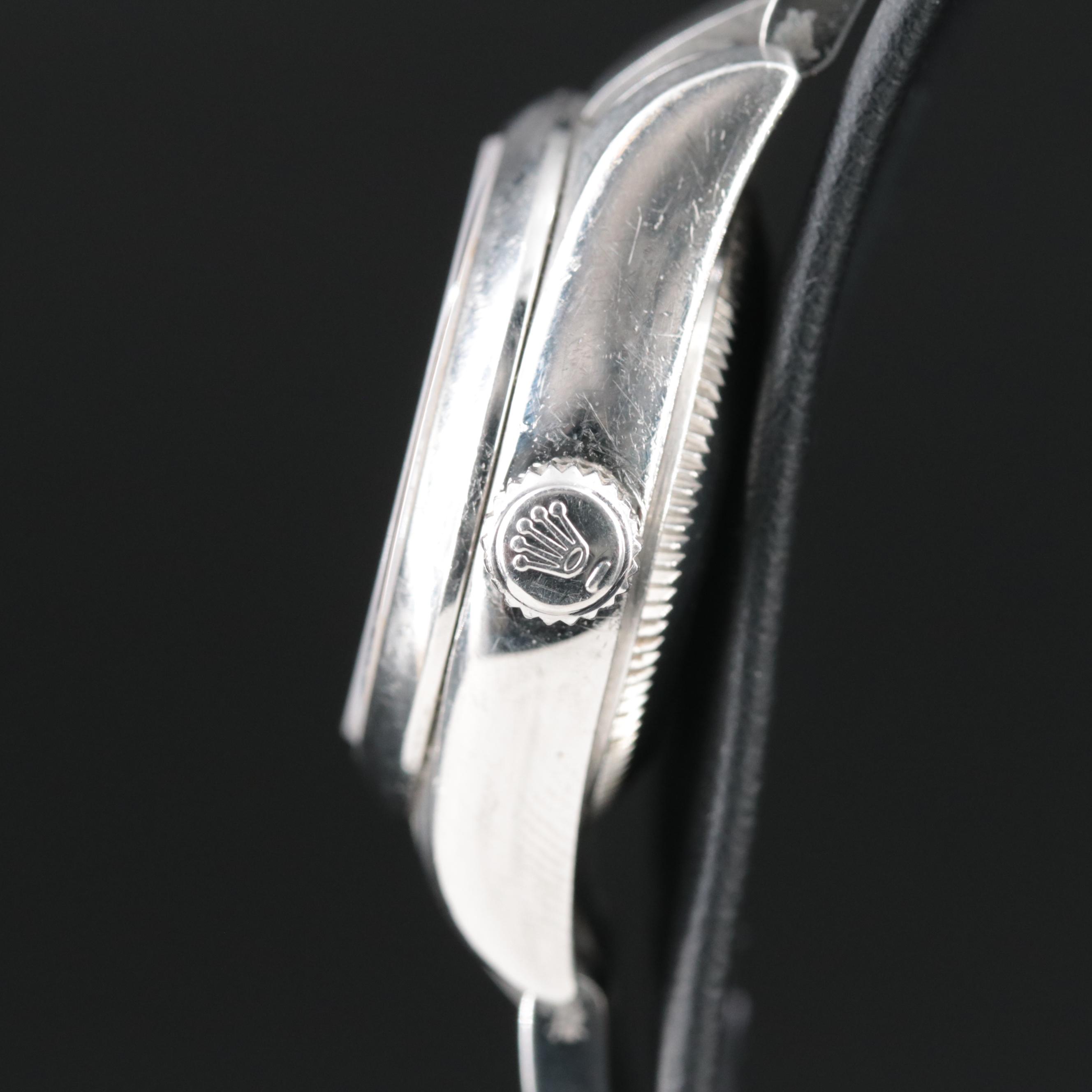 Rolex Oyster Perpetual White Arabic Dial Watch