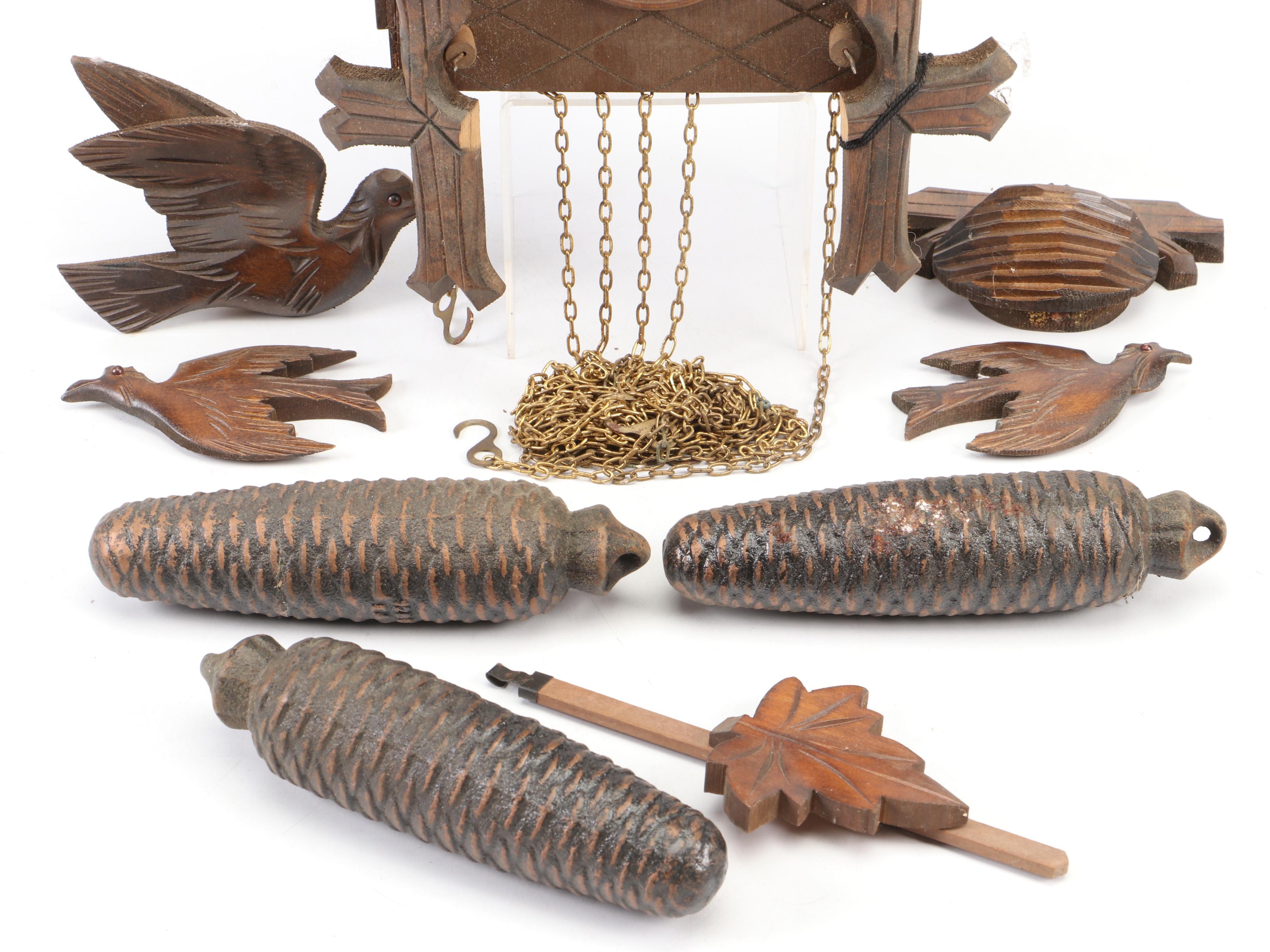 Anton Schneider Söhne German Black Forest Carved Wood Cuckoo Clock