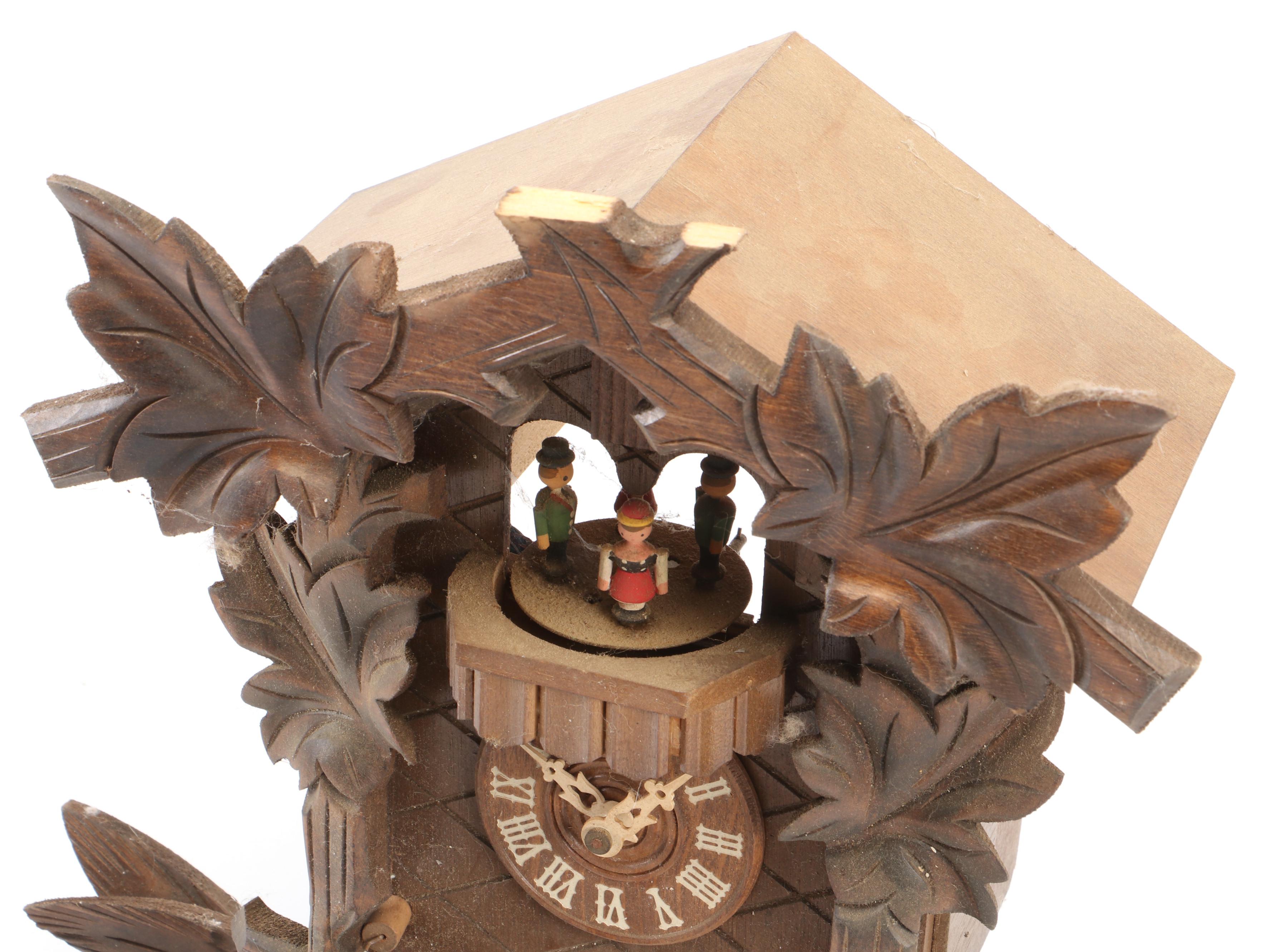 Anton Schneider Söhne German Black Forest Carved Wood Cuckoo Clock