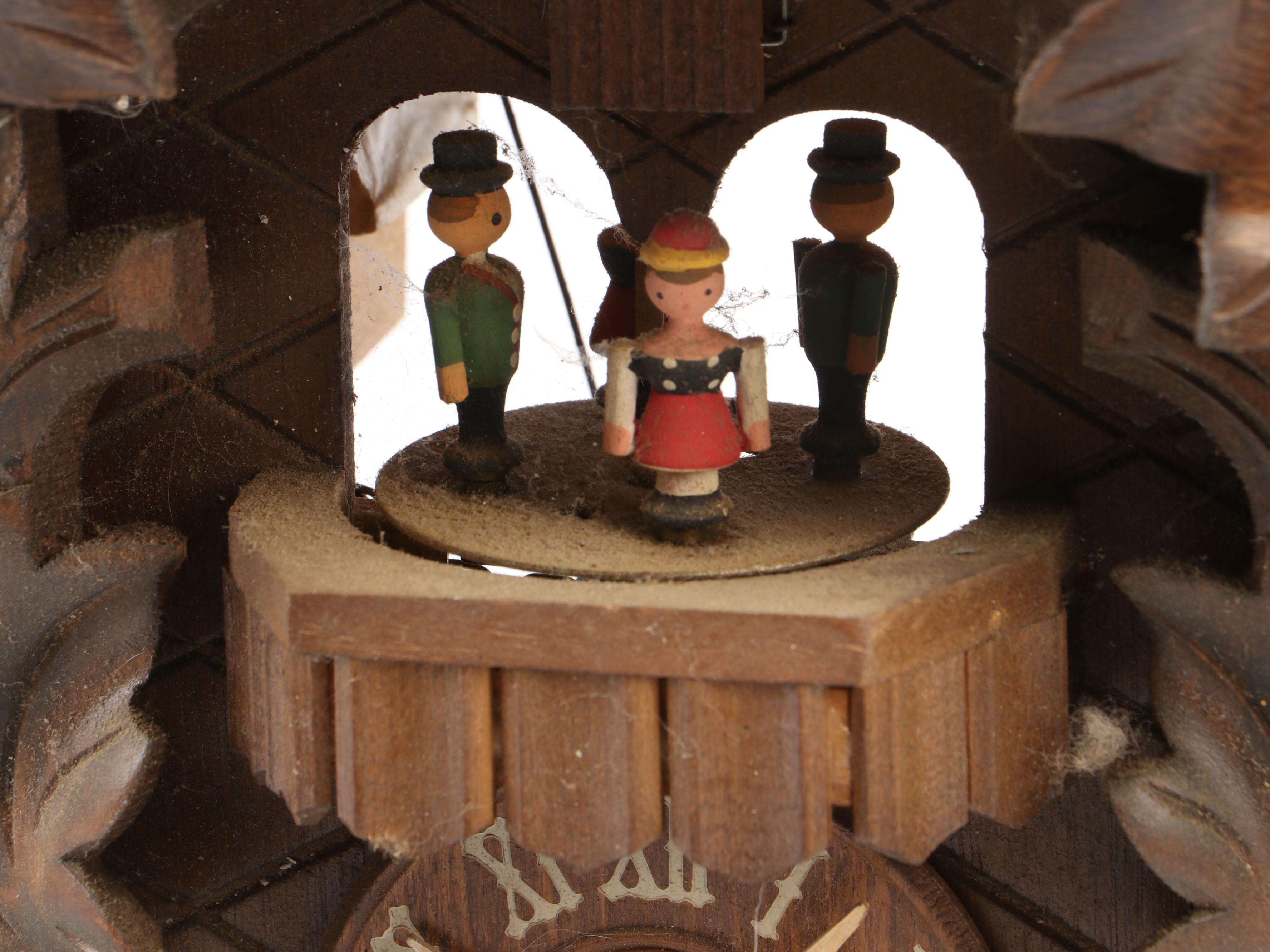 Anton Schneider Söhne German Black Forest Carved Wood Cuckoo Clock