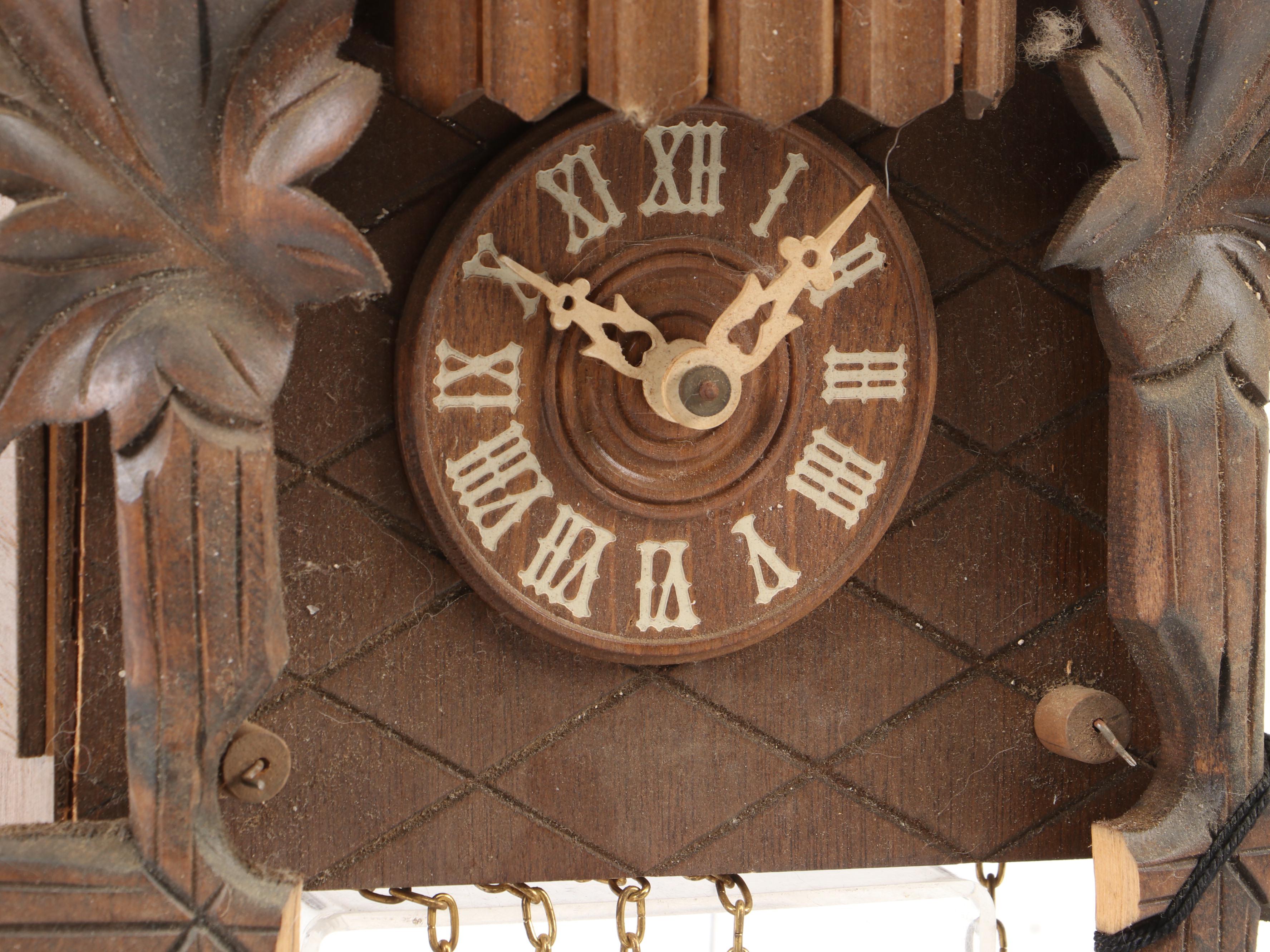 Anton Schneider Söhne German Black Forest Carved Wood Cuckoo Clock
