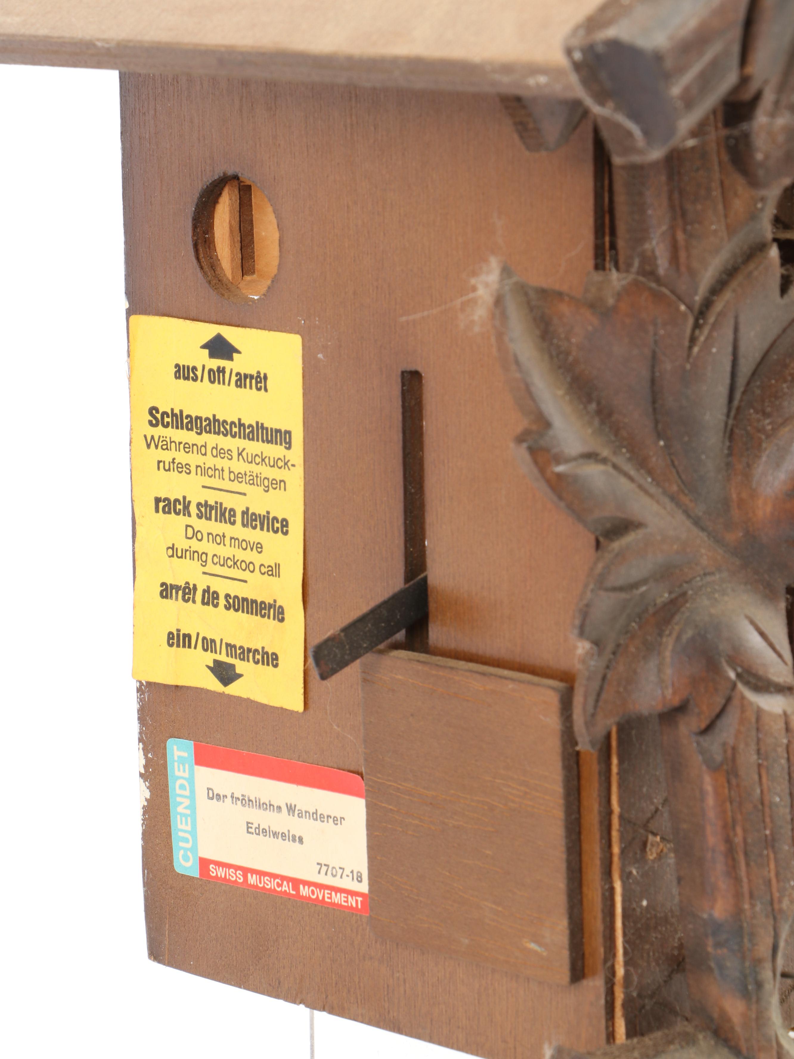 Anton Schneider Söhne German Black Forest Carved Wood Cuckoo Clock