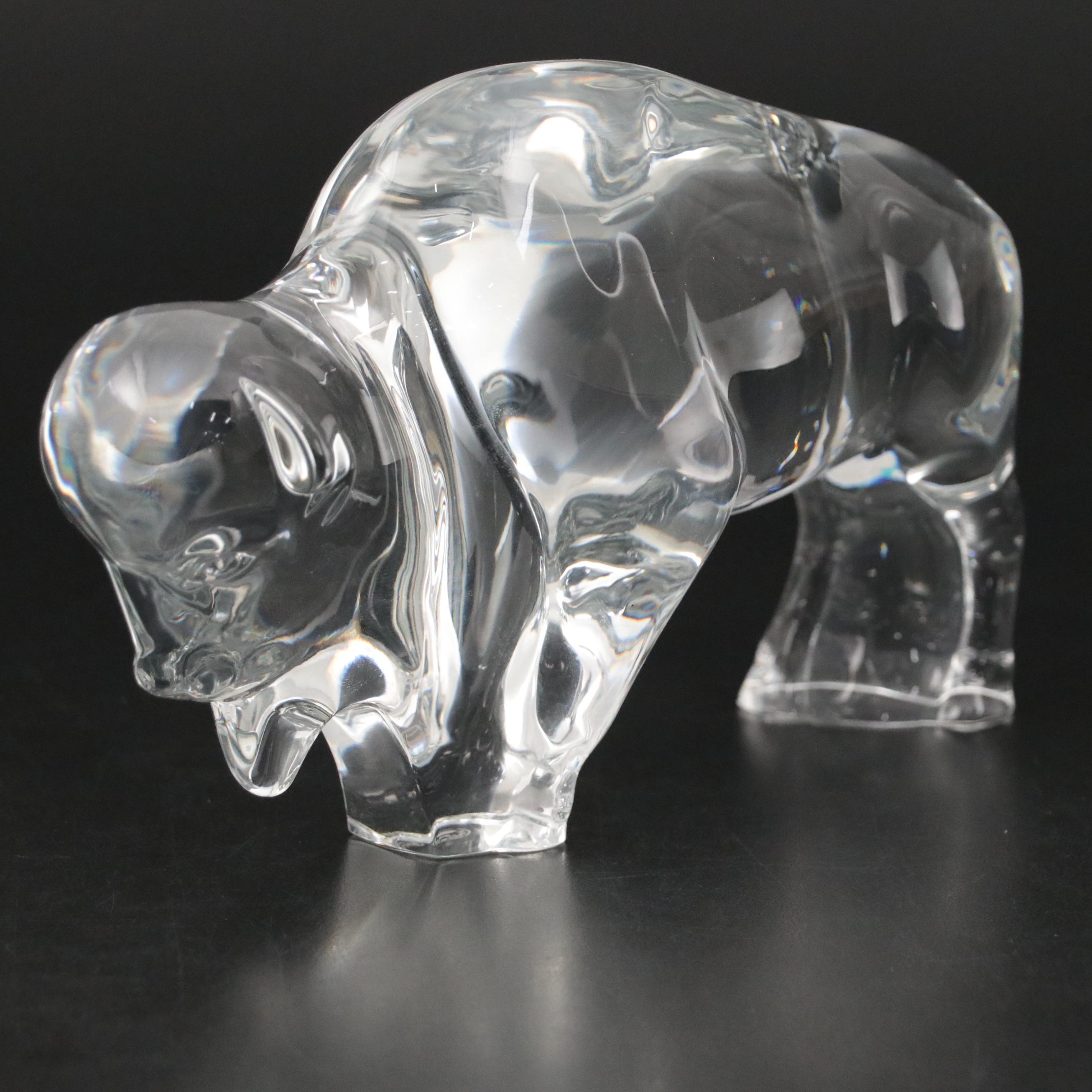 Baccarat "Bison" Clear Crystal Figurine