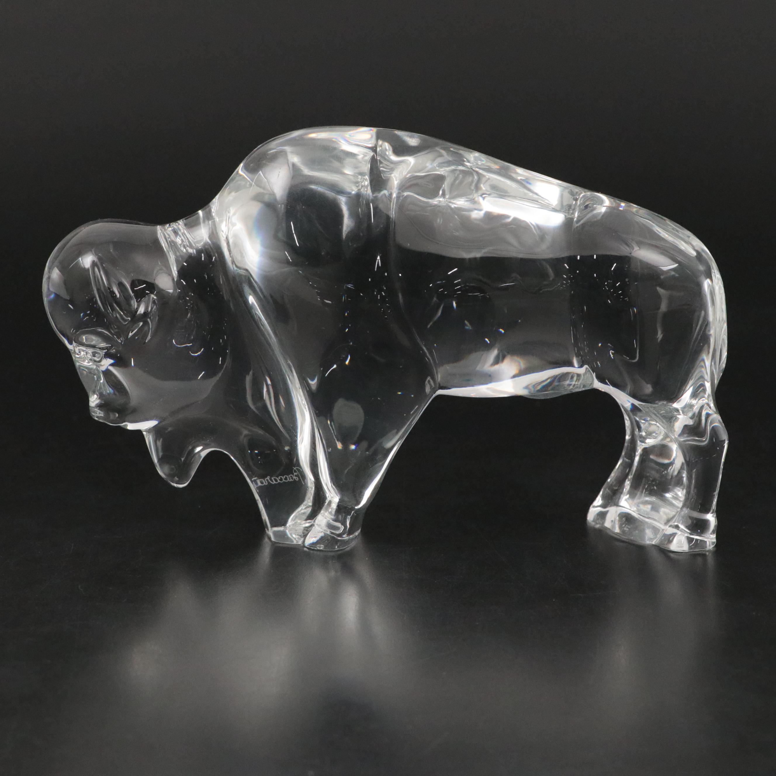 Baccarat "Bison" Clear Crystal Figurine
