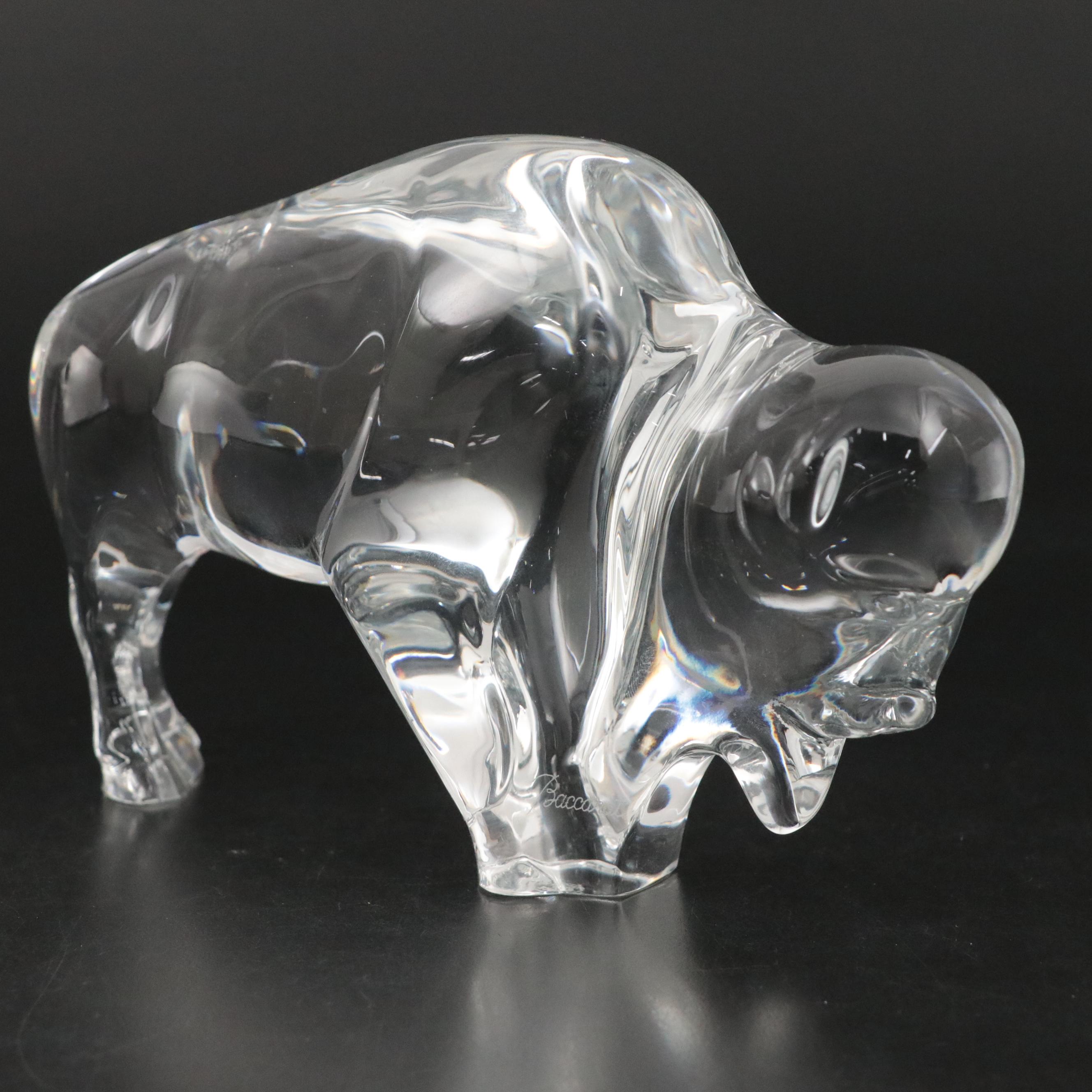 Baccarat "Bison" Clear Crystal Figurine