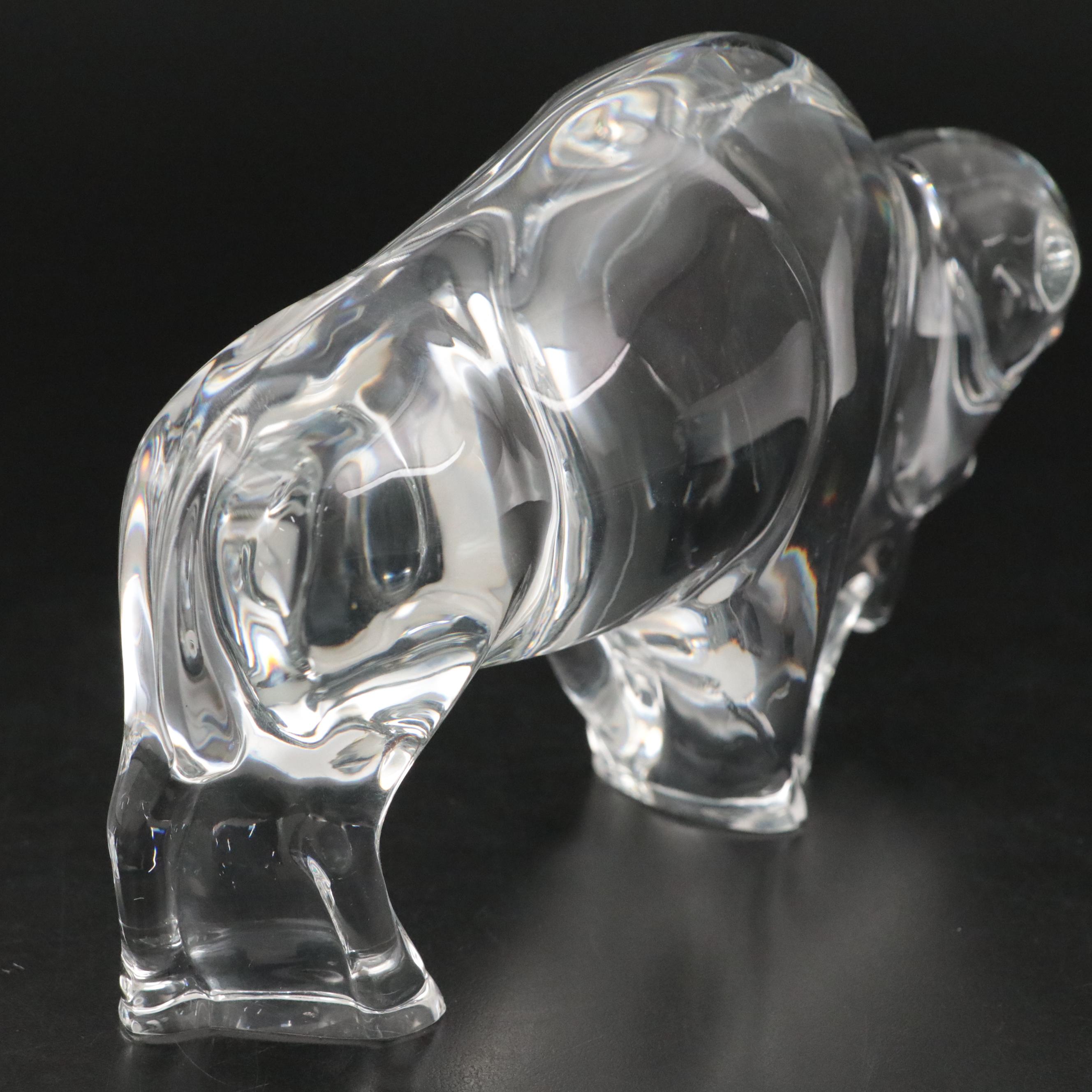 Baccarat "Bison" Clear Crystal Figurine