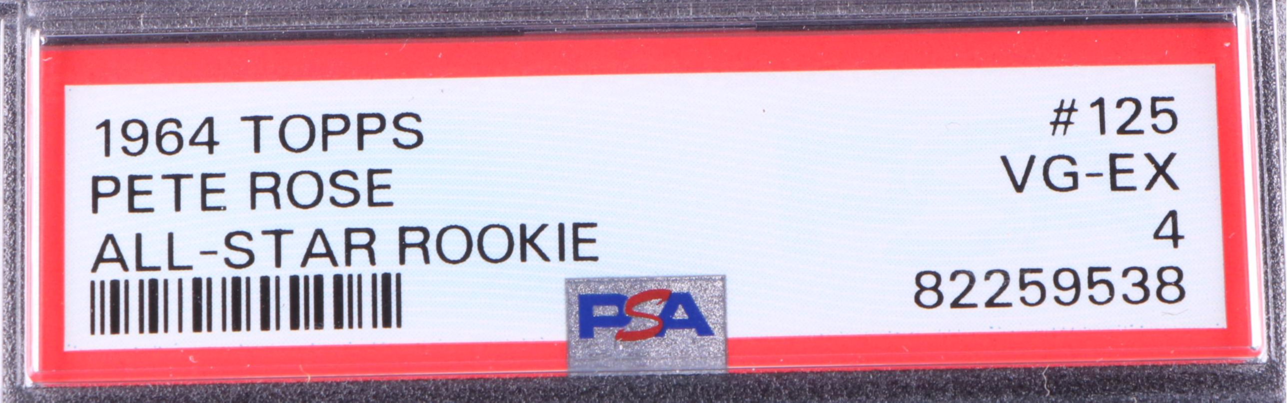 1964 Topps Pete Rose All-Star Rookie Baseball Card #125 Graded PSA 4 VG-EX