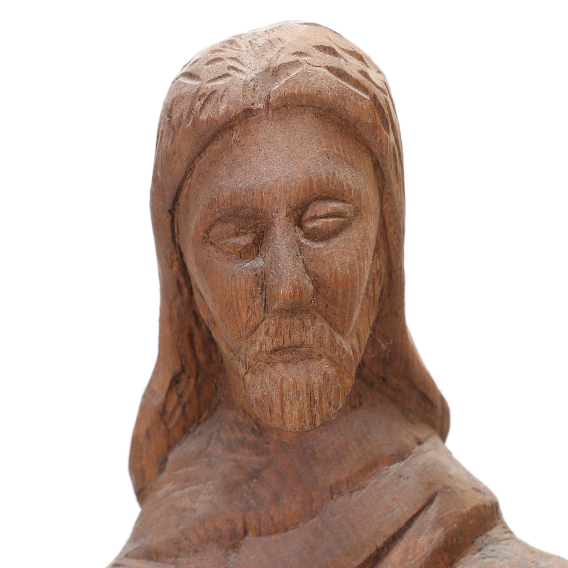 Carved Wood "Jesus" Figure