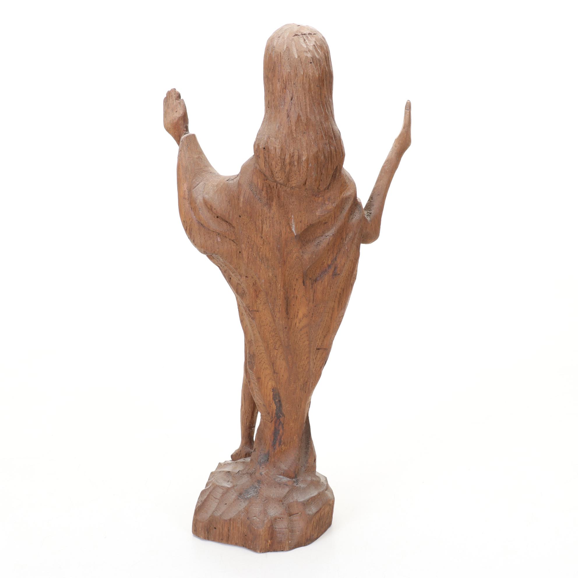 Carved Wood "Jesus" Figure