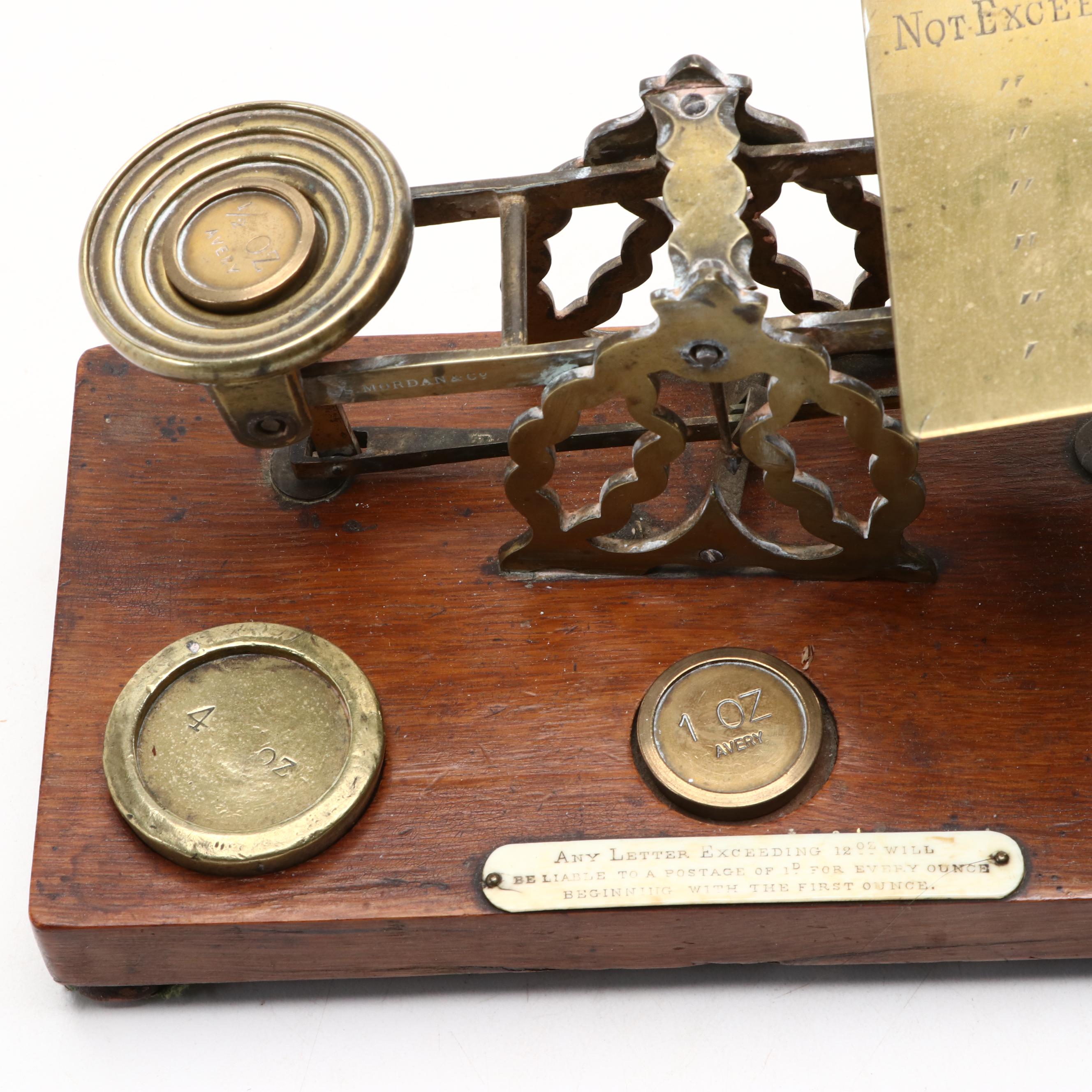 Brass Wall Mount Barometer and Avery Brass Postal Balance Scale