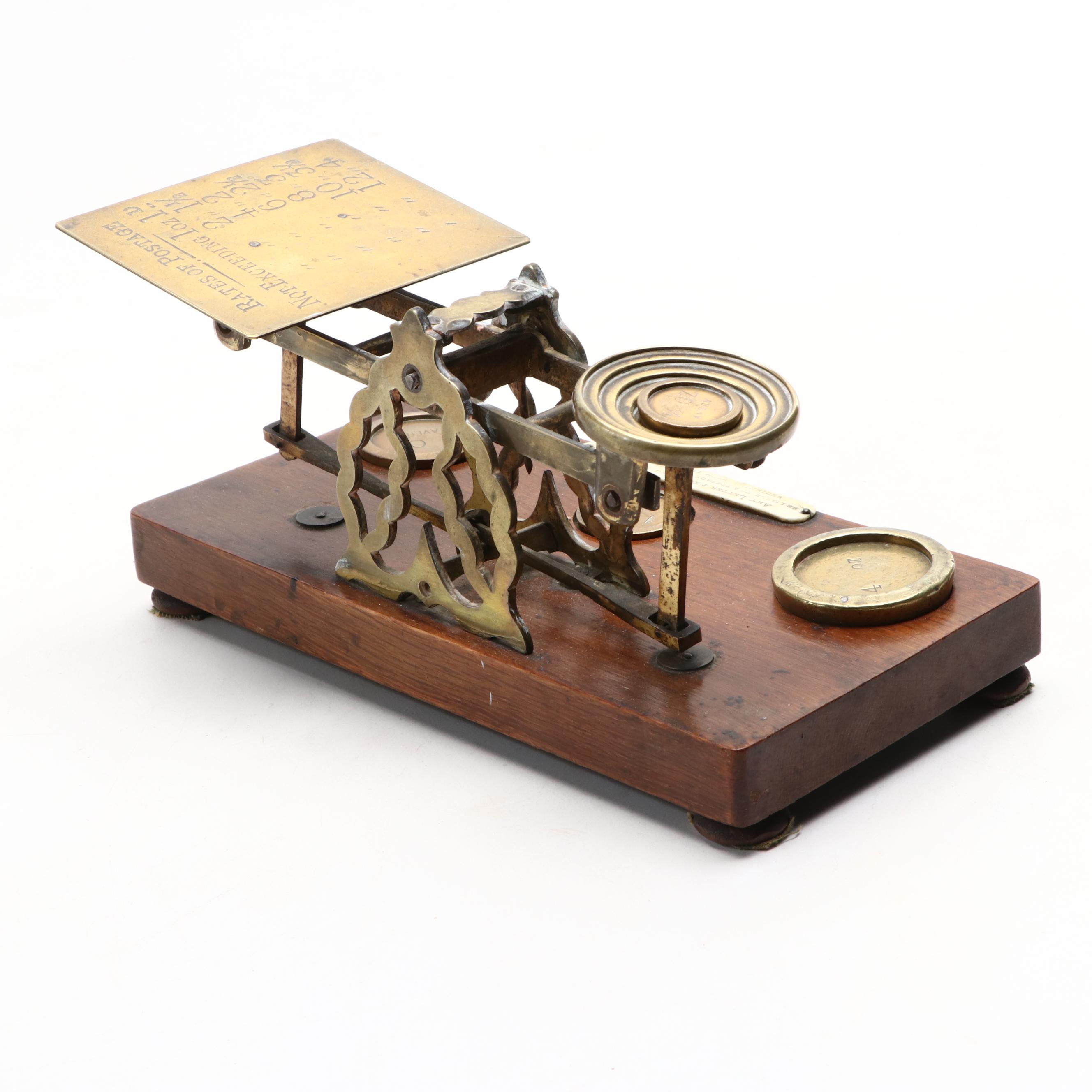 Brass Wall Mount Barometer and Avery Brass Postal Balance Scale