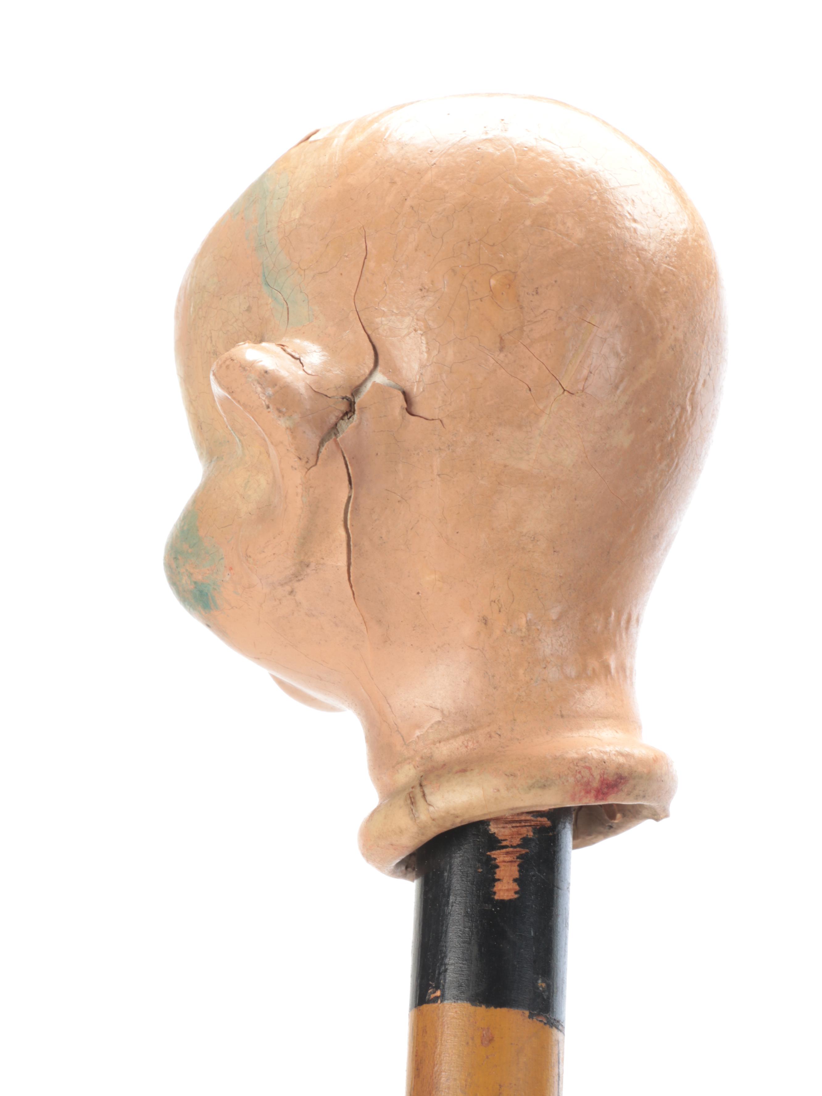 Spiral Vine Cane With Carnival Fair Novelty and Carved Walking Sticks