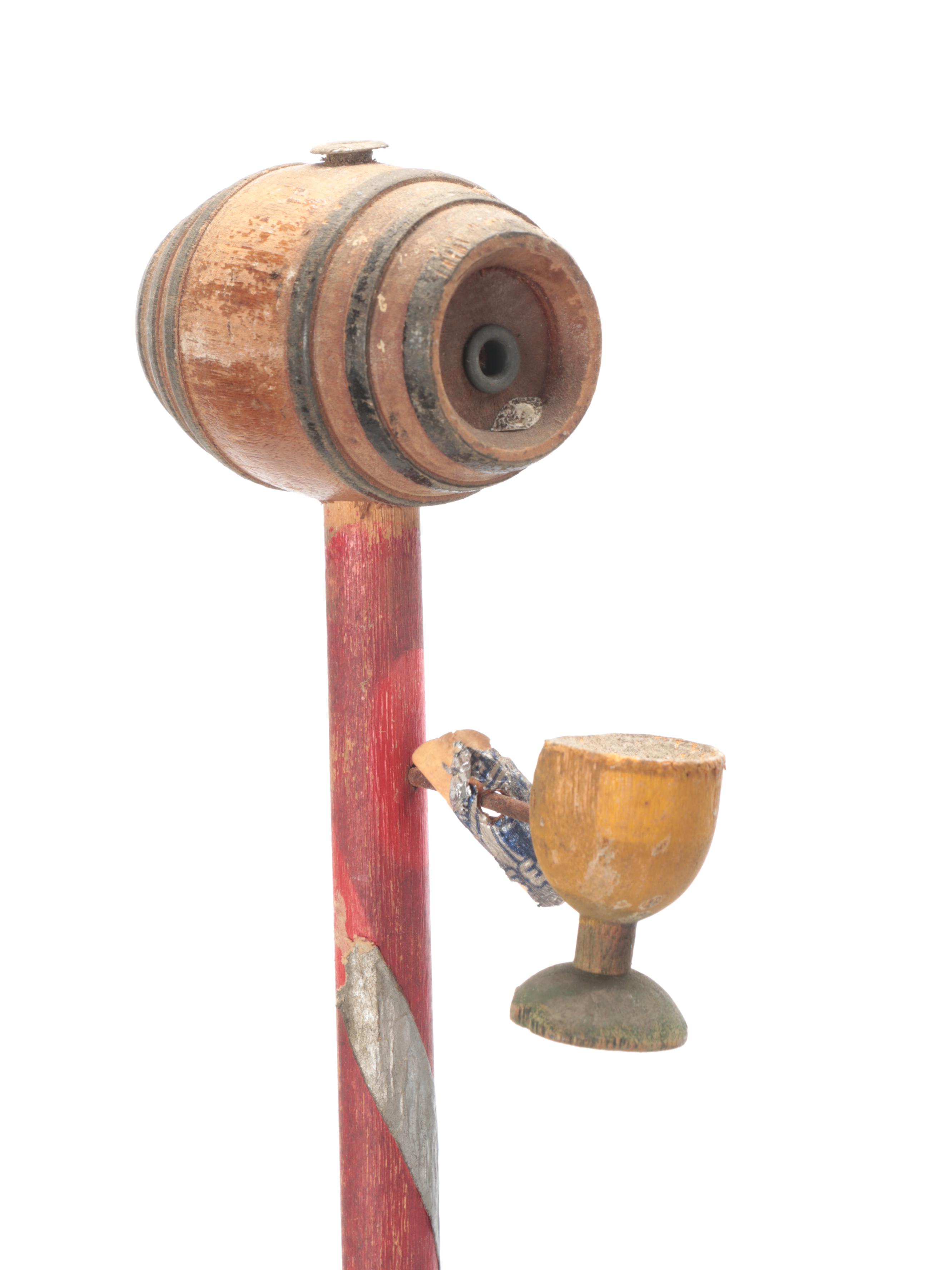 Spiral Vine Cane With Carnival Fair Novelty and Carved Walking Sticks