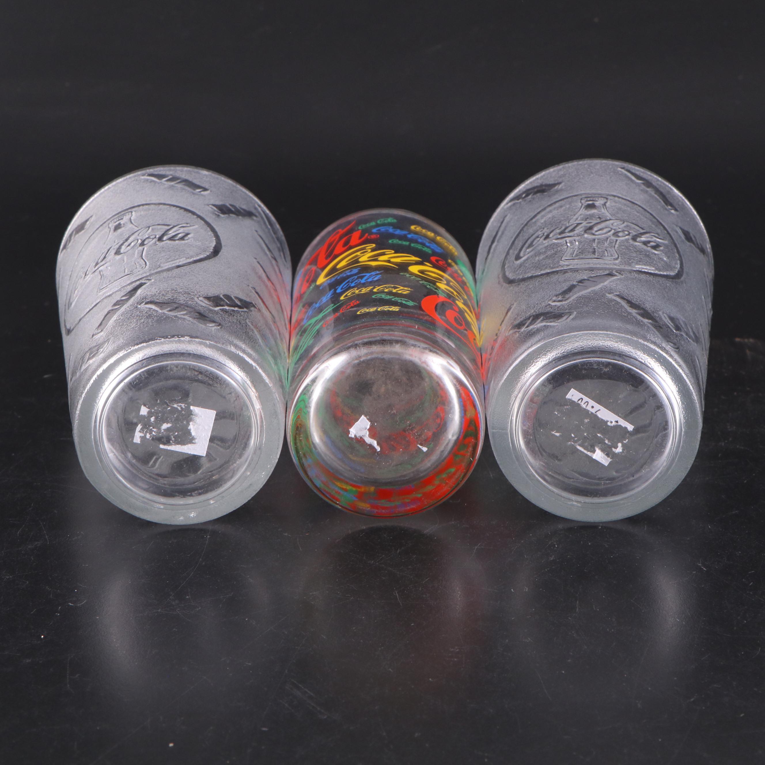 CocaCola Collectible Frosted Glass Tumblers, 1 Pint Bottles, and More