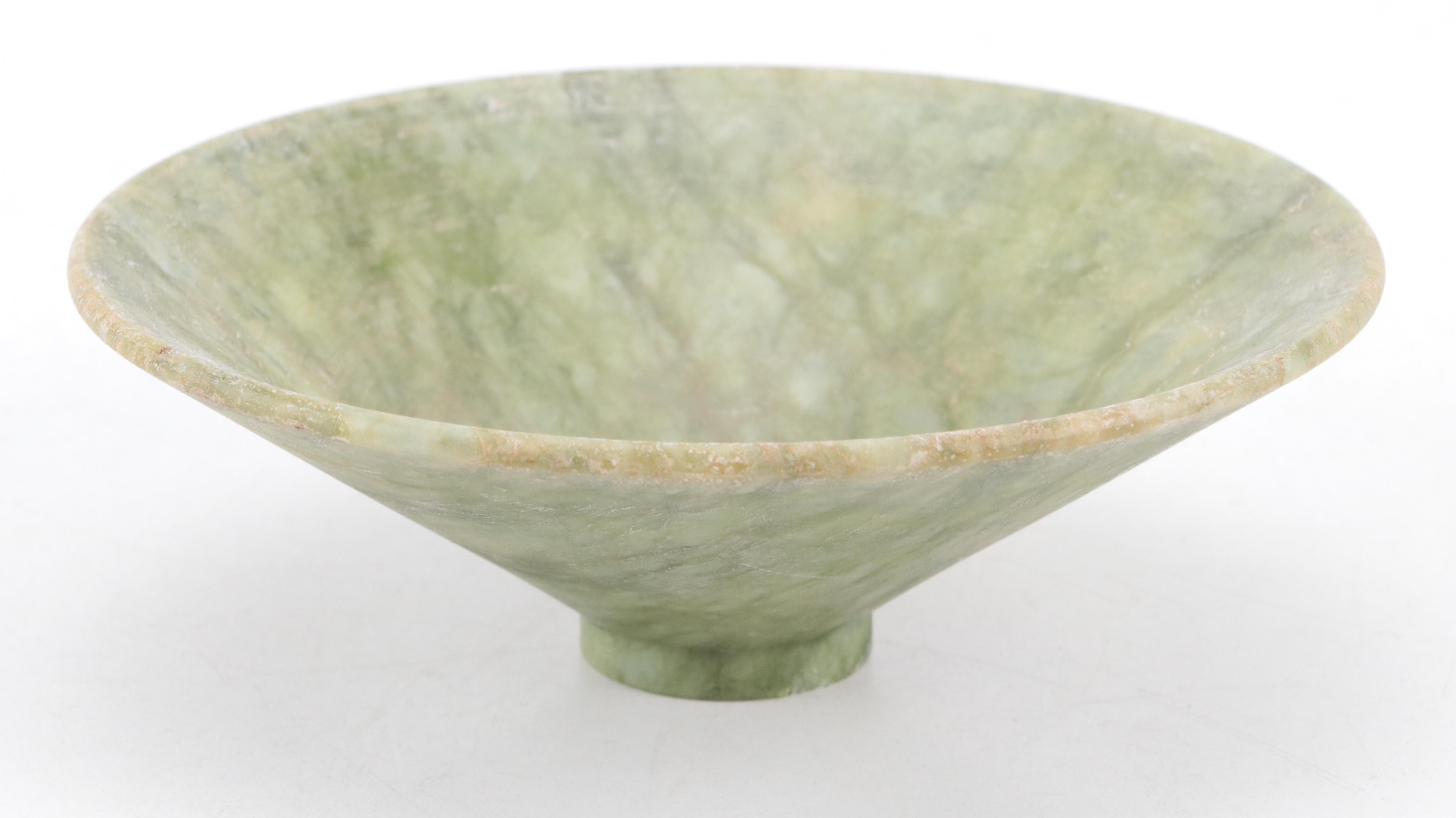 Chinese Hand-Carved Stone Pig Figure and Bowl with Ceramic Chopstick Rests