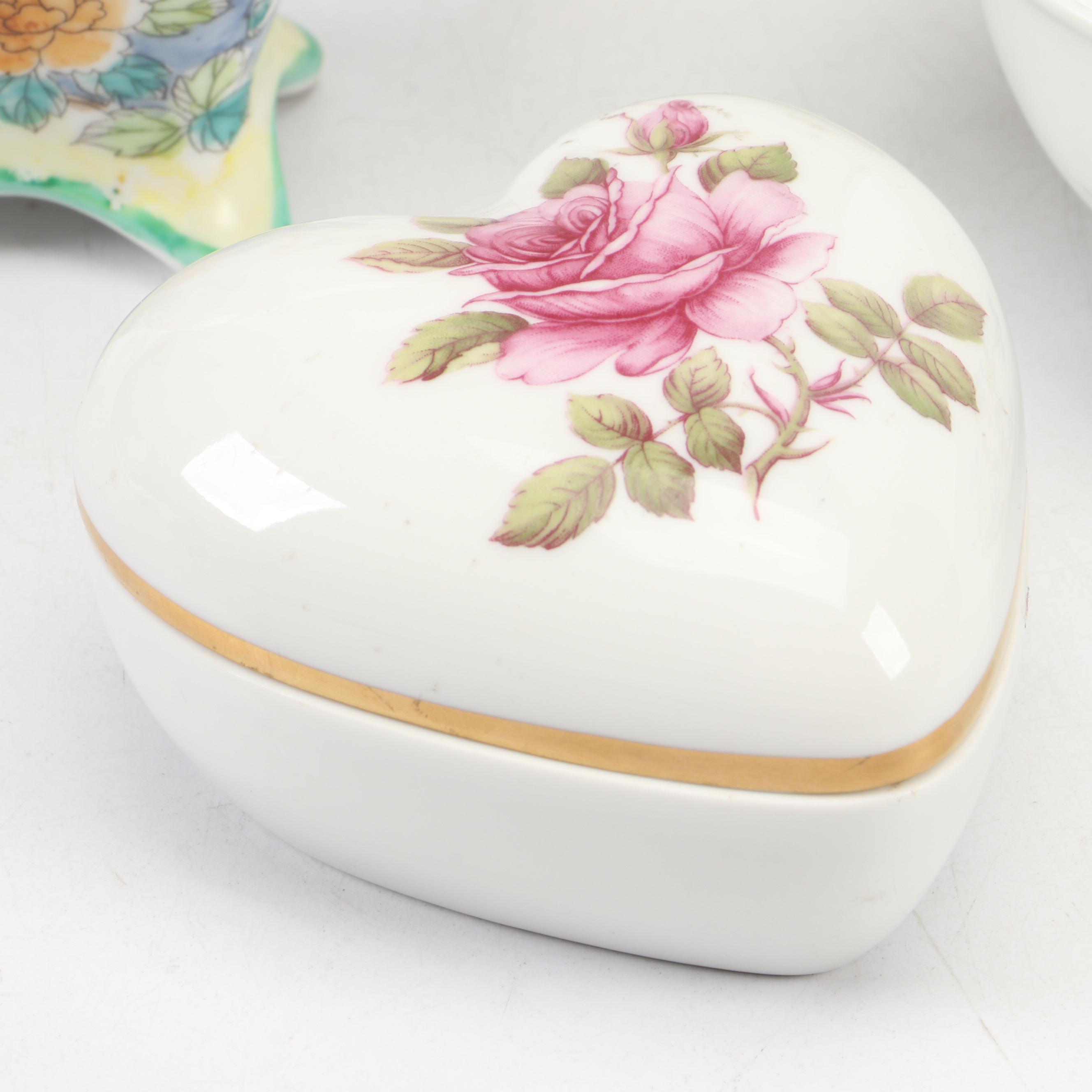 Goebel Porcelain Vase with Morimura Bros Floral Motif Porcelain Vase and More