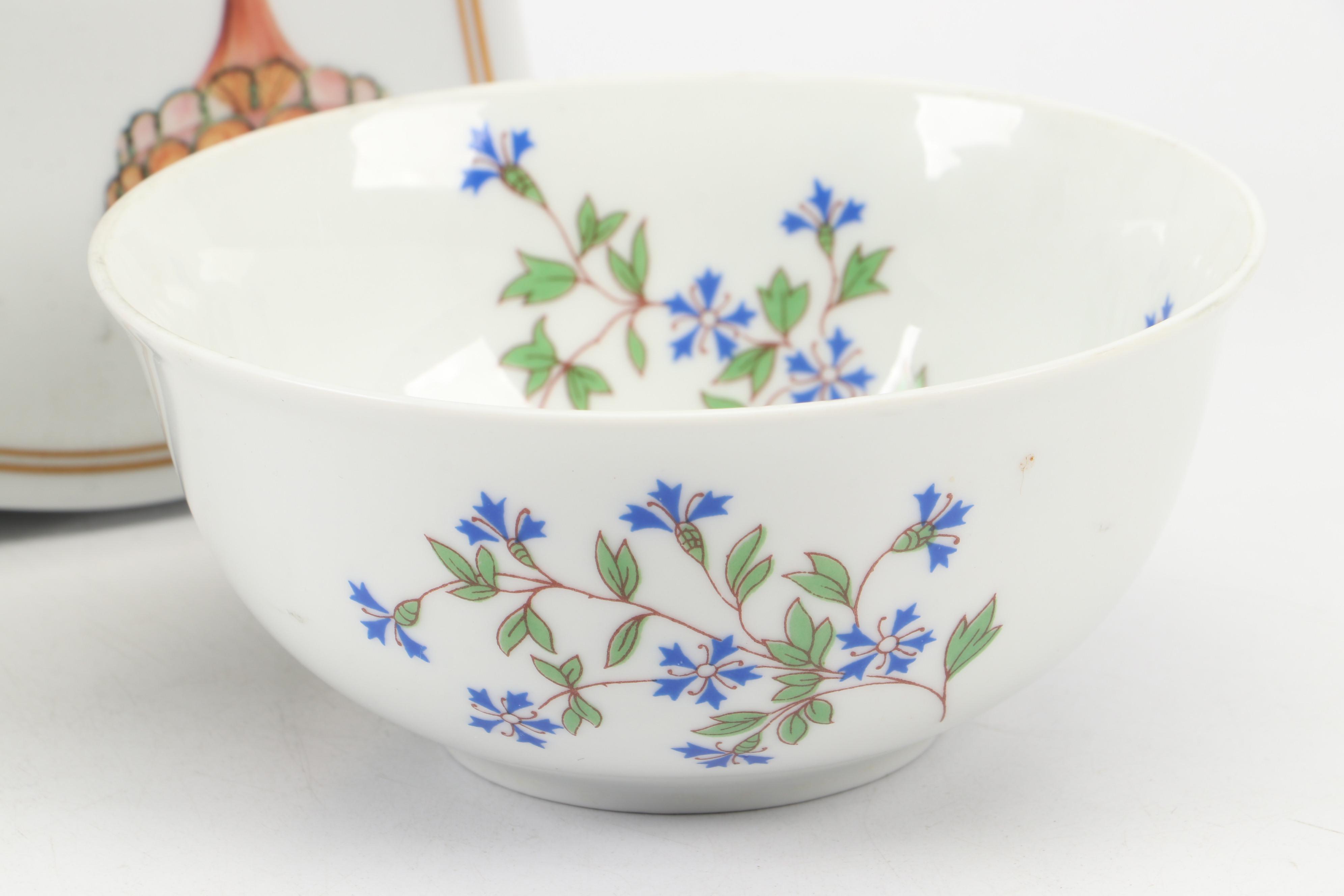 Goebel Porcelain Vase with Morimura Bros Floral Motif Porcelain Vase and More