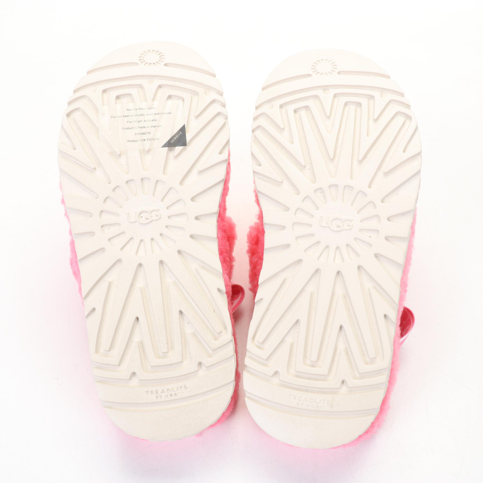 Ugg "Oh Fluffita" Wool Slippers in Pink Rose with Wanted Sparkly Slip on Shoes