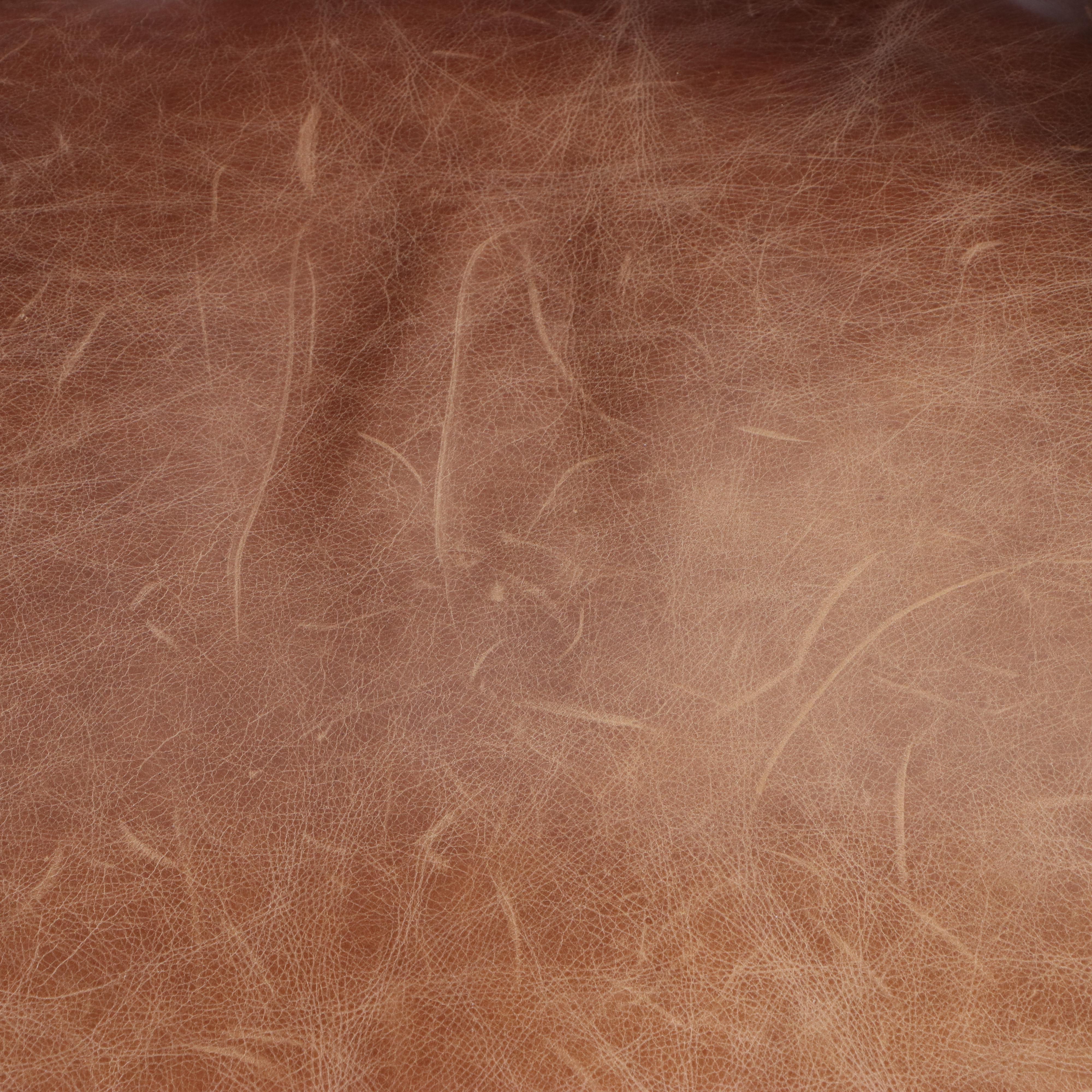 Pottery Barn Lansing Leather Armchair and Ottoman