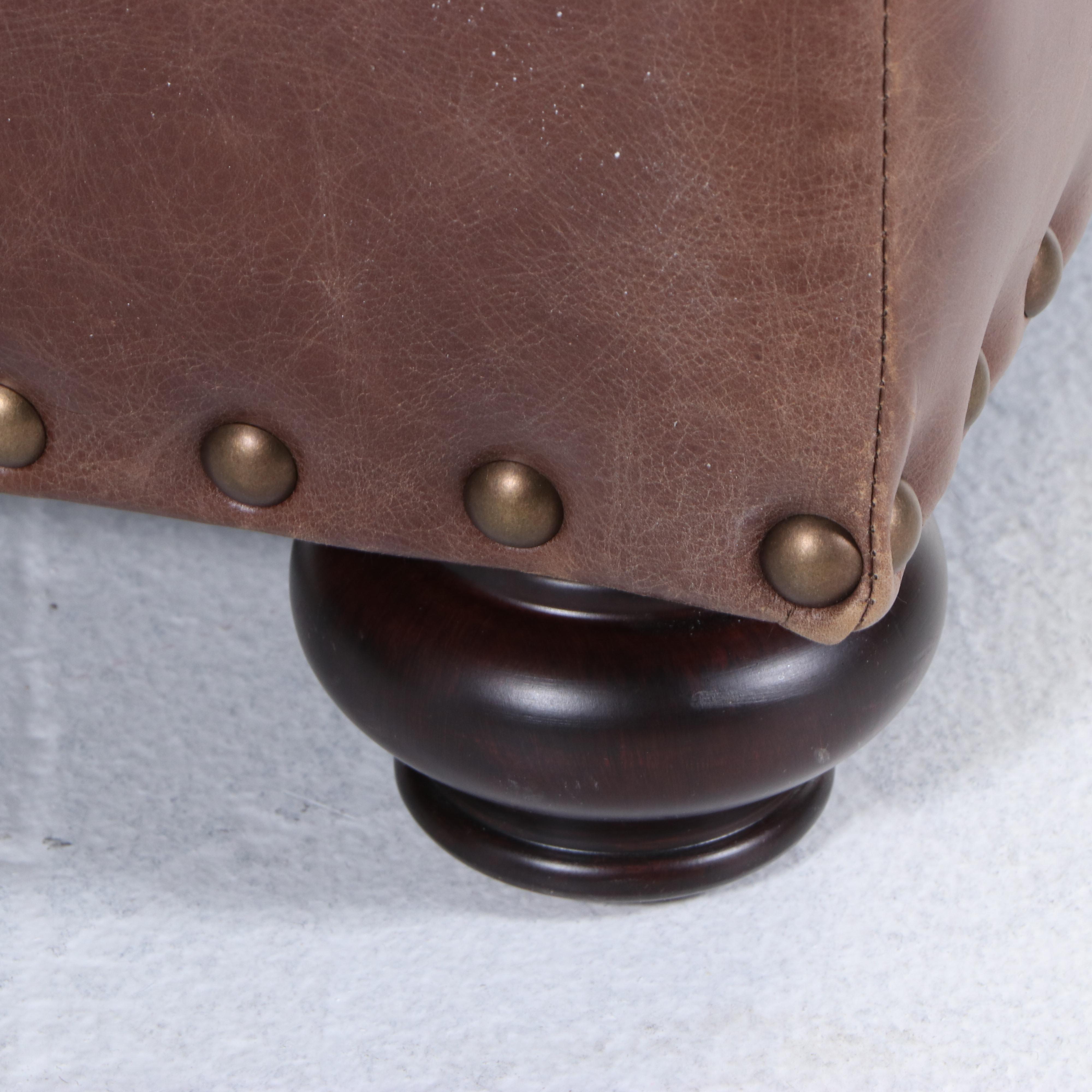 Pottery Barn Lansing Leather Armchair and Ottoman