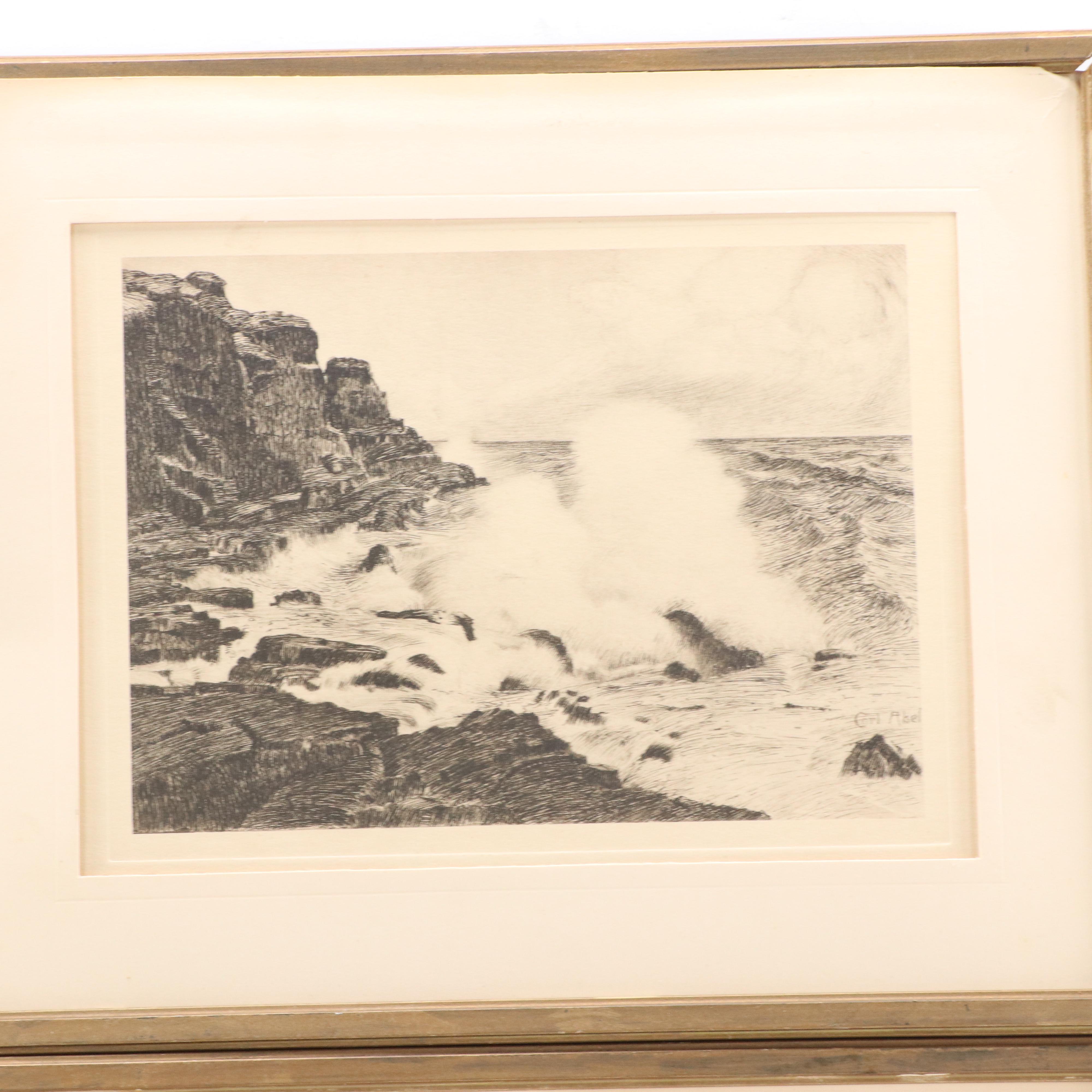 Carl Abel Landscape Etchings, Early to Mid-20th Century, and More