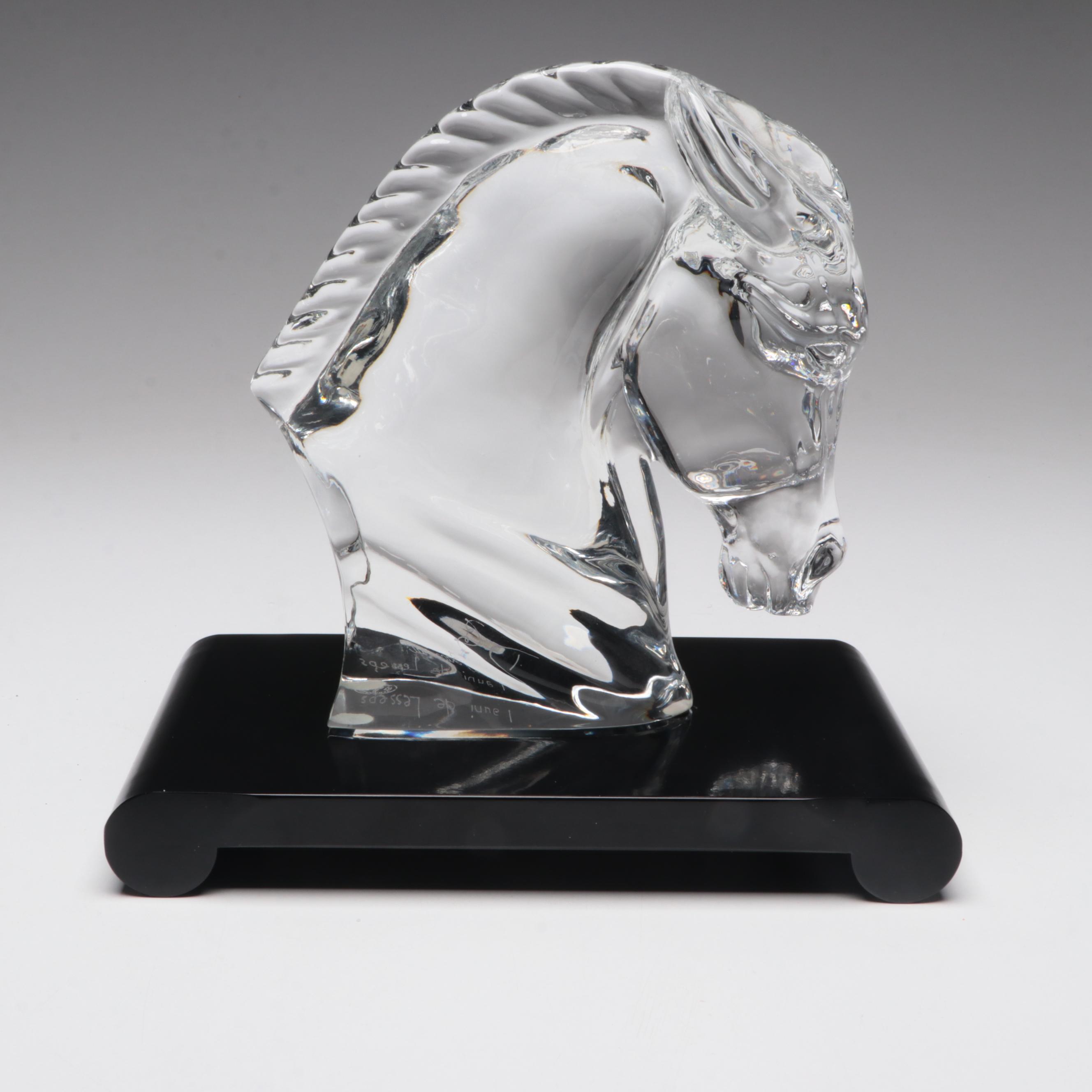 Tauni De Lesseps for Baccarat Crystal Horse Head Bust Figurine