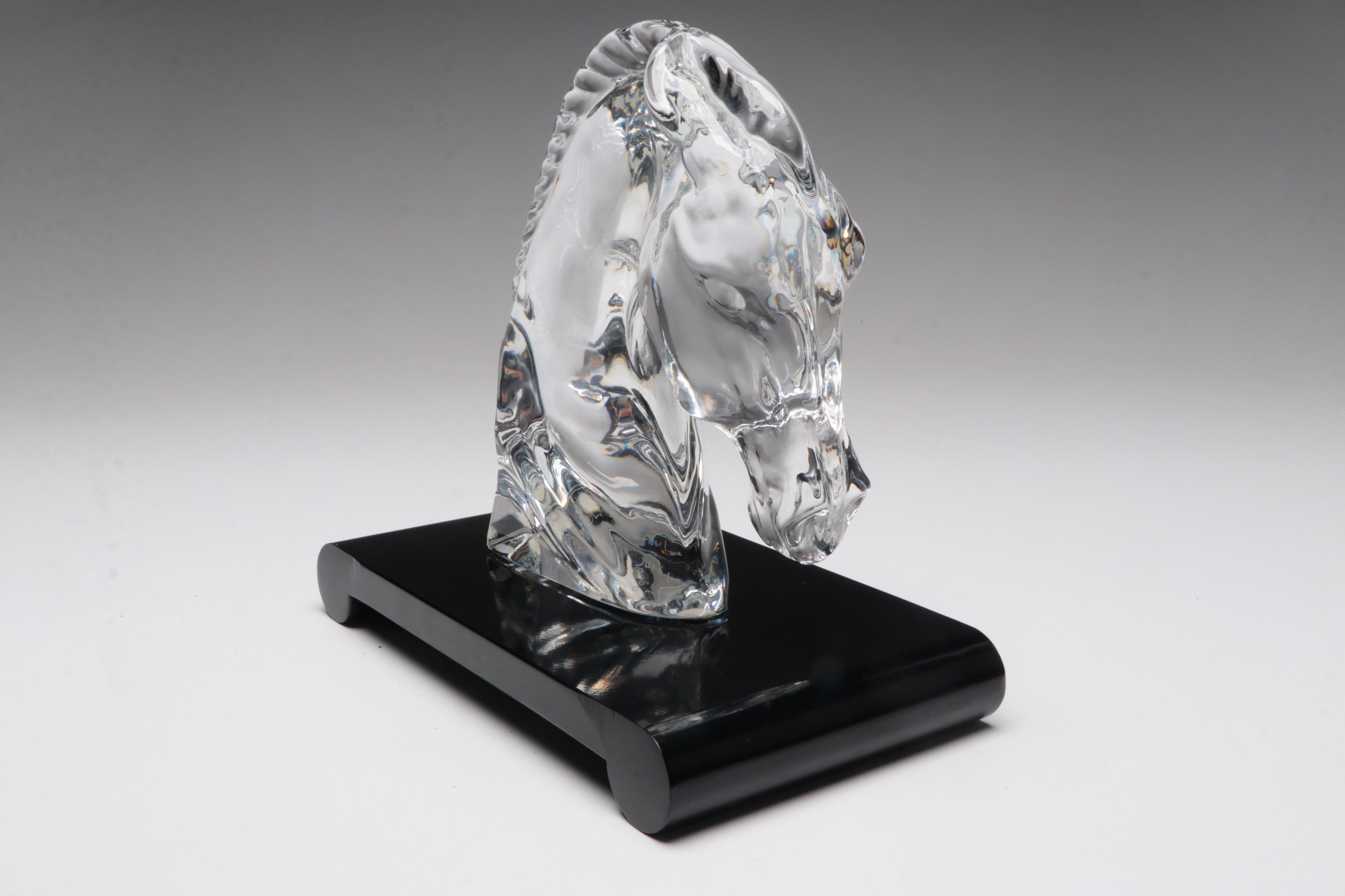 Tauni De Lesseps for Baccarat Crystal Horse Head Bust Figurine