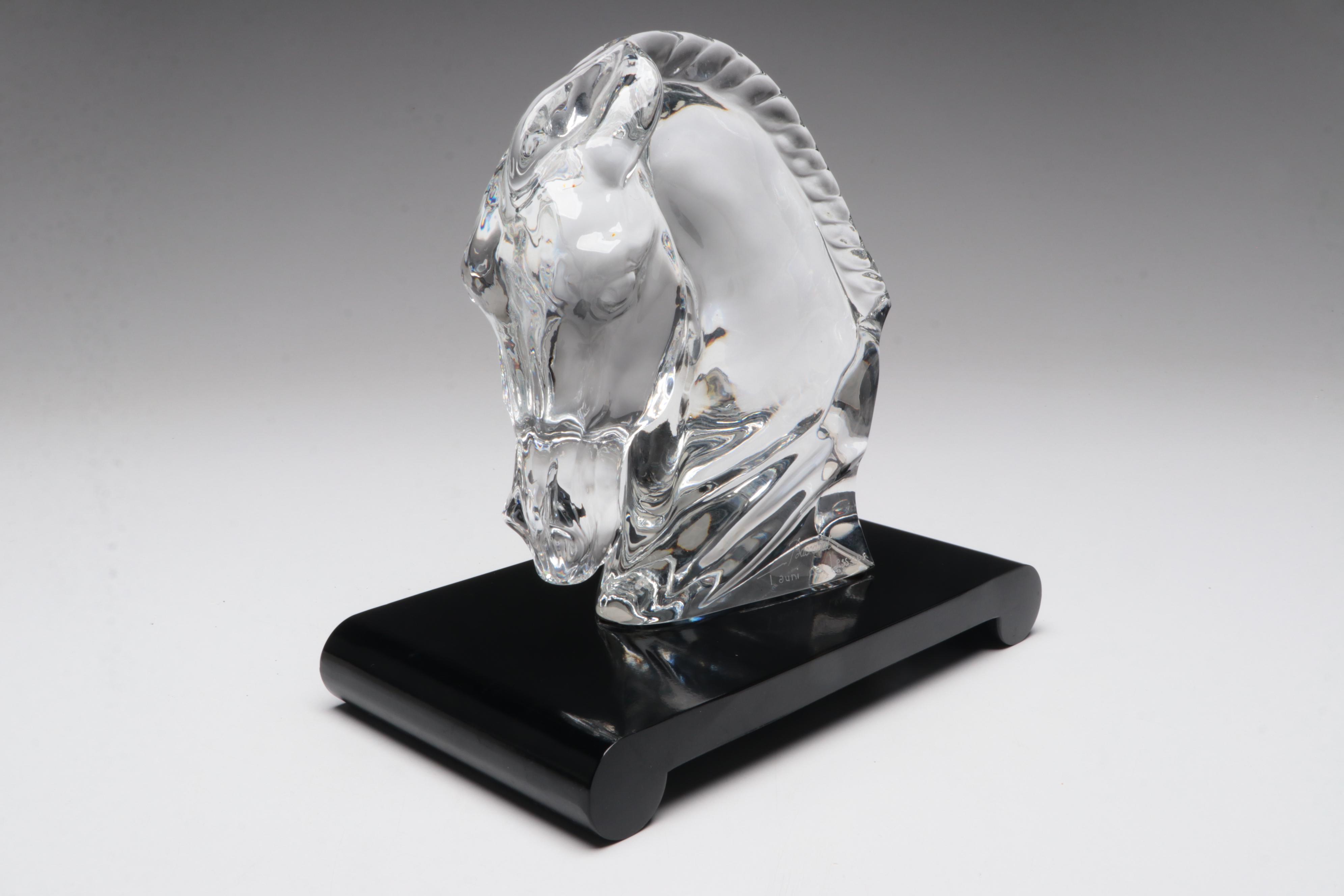 Tauni De Lesseps for Baccarat Crystal Horse Head Bust Figurine