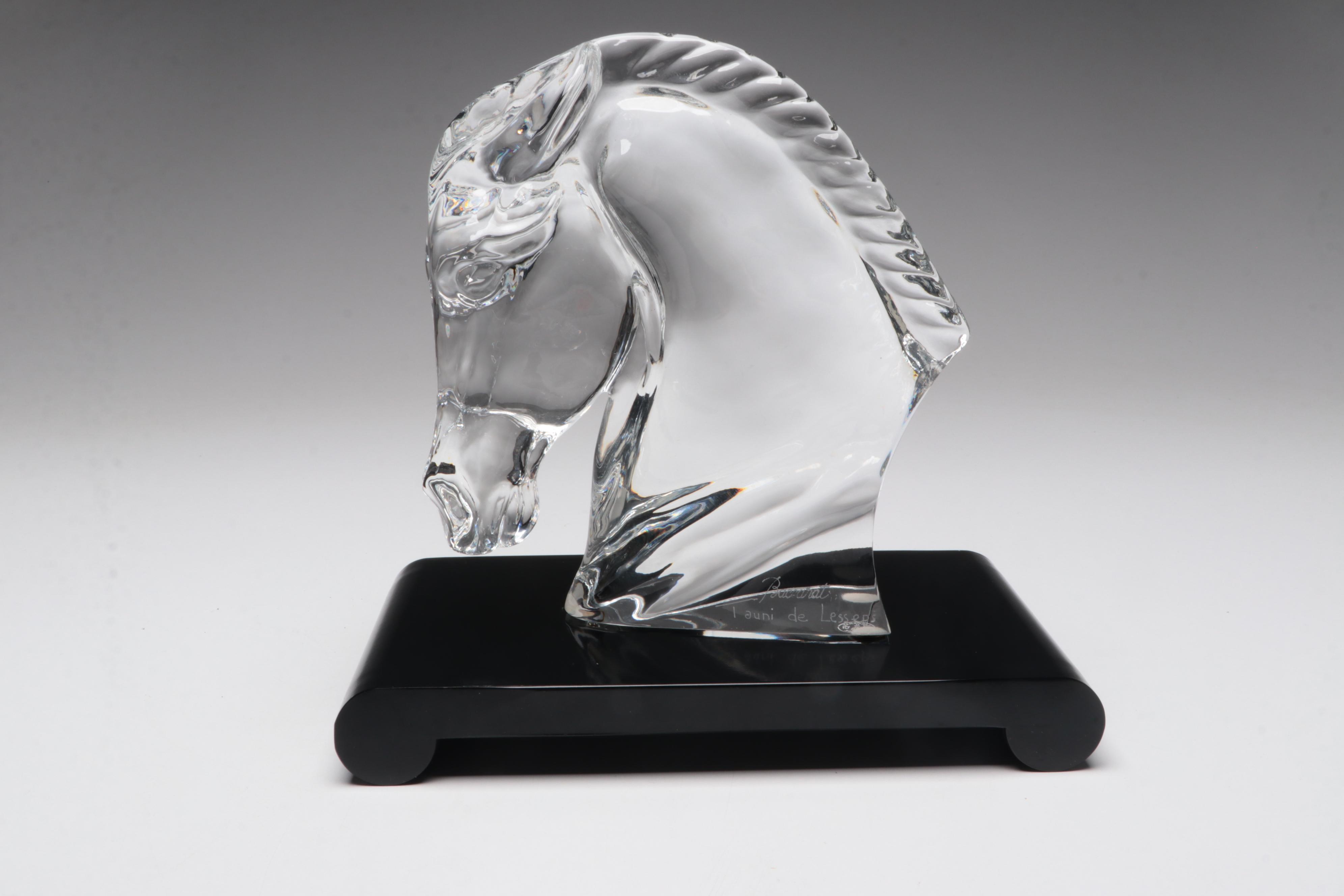 Tauni De Lesseps for Baccarat Crystal Horse Head Bust Figurine