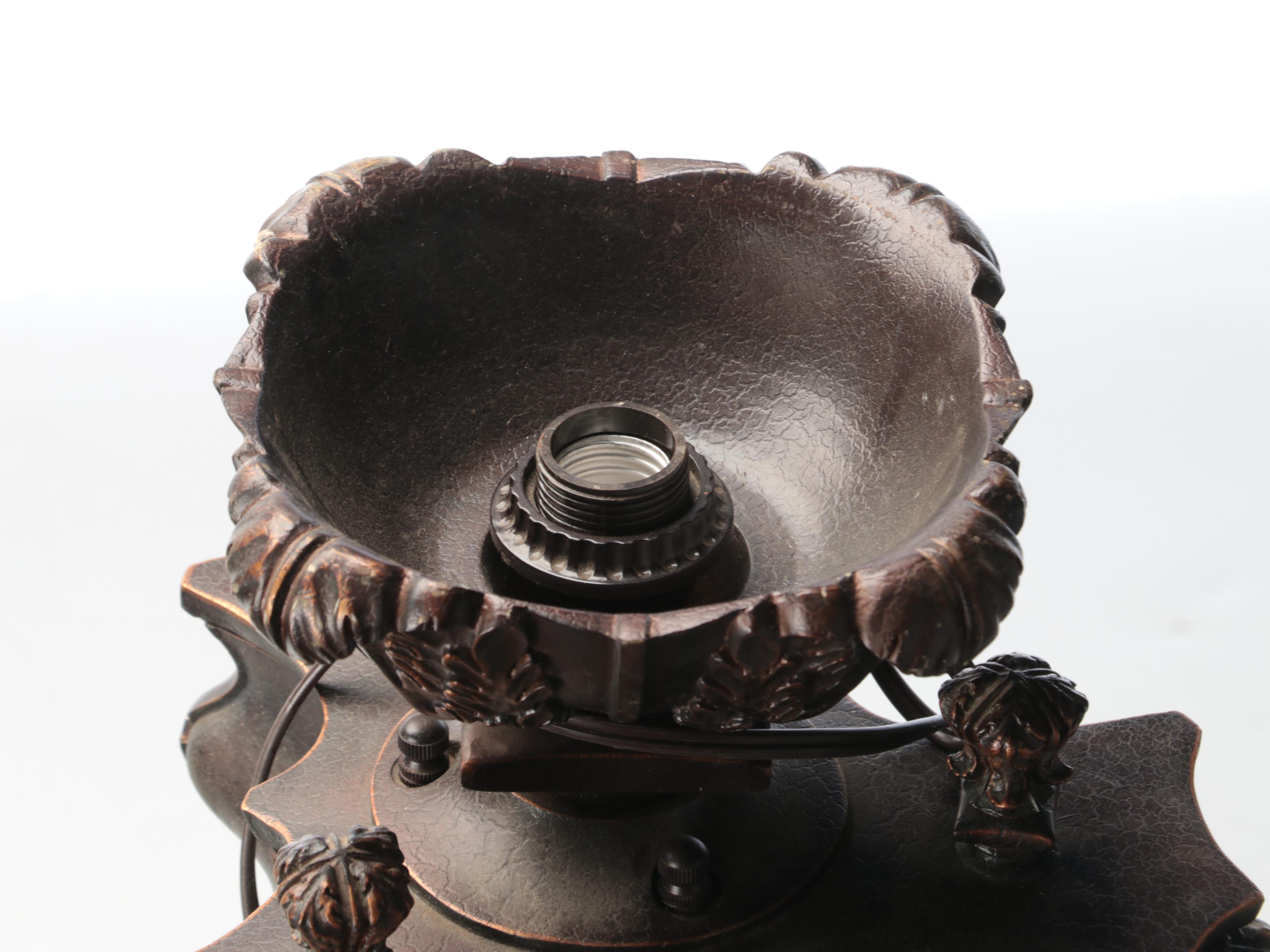 Oil Rubbed Bronze Finish Column Torchiere Floor Lamps, Contemporary