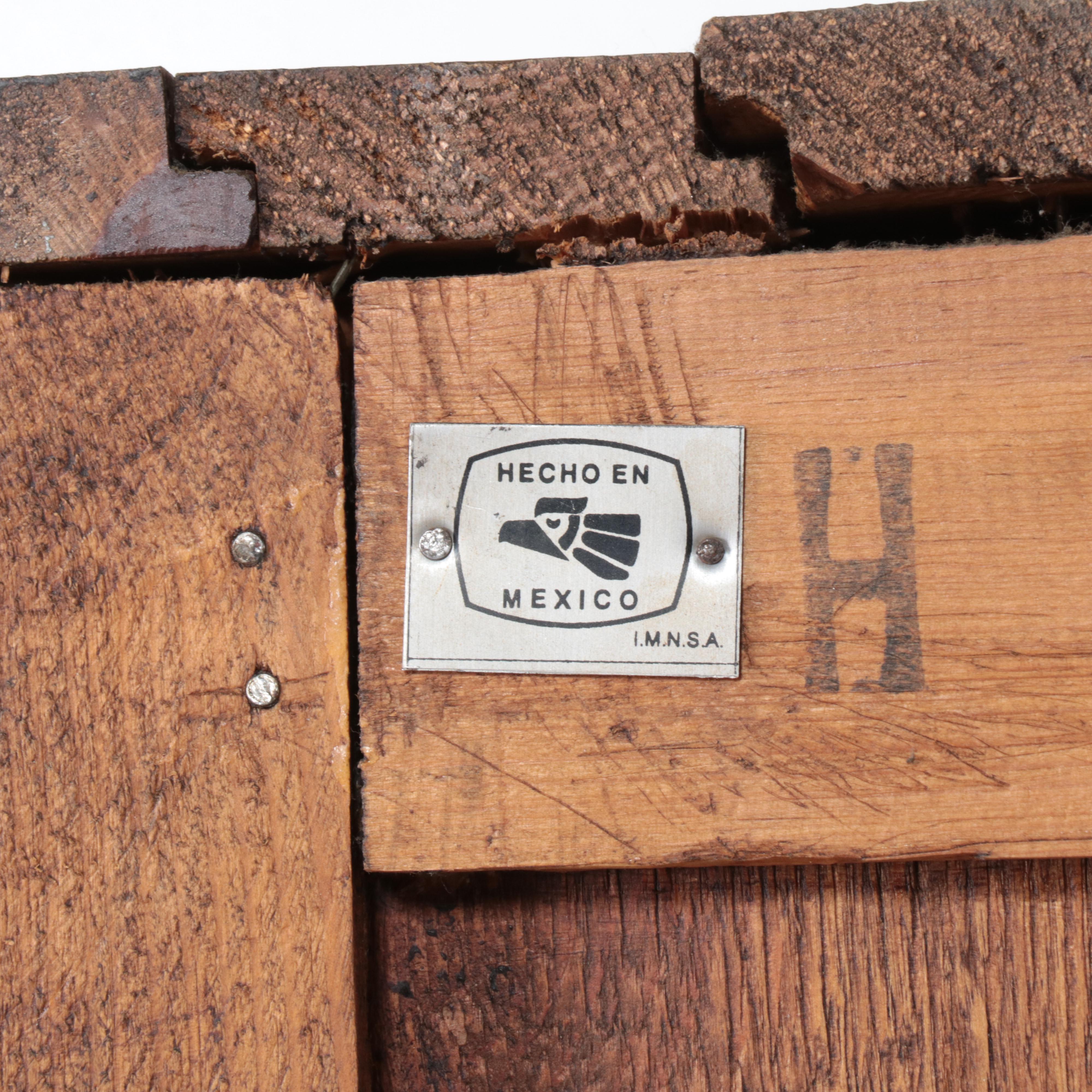 Spanish Colonial Style Iron-Mounted Pine Clothes Press