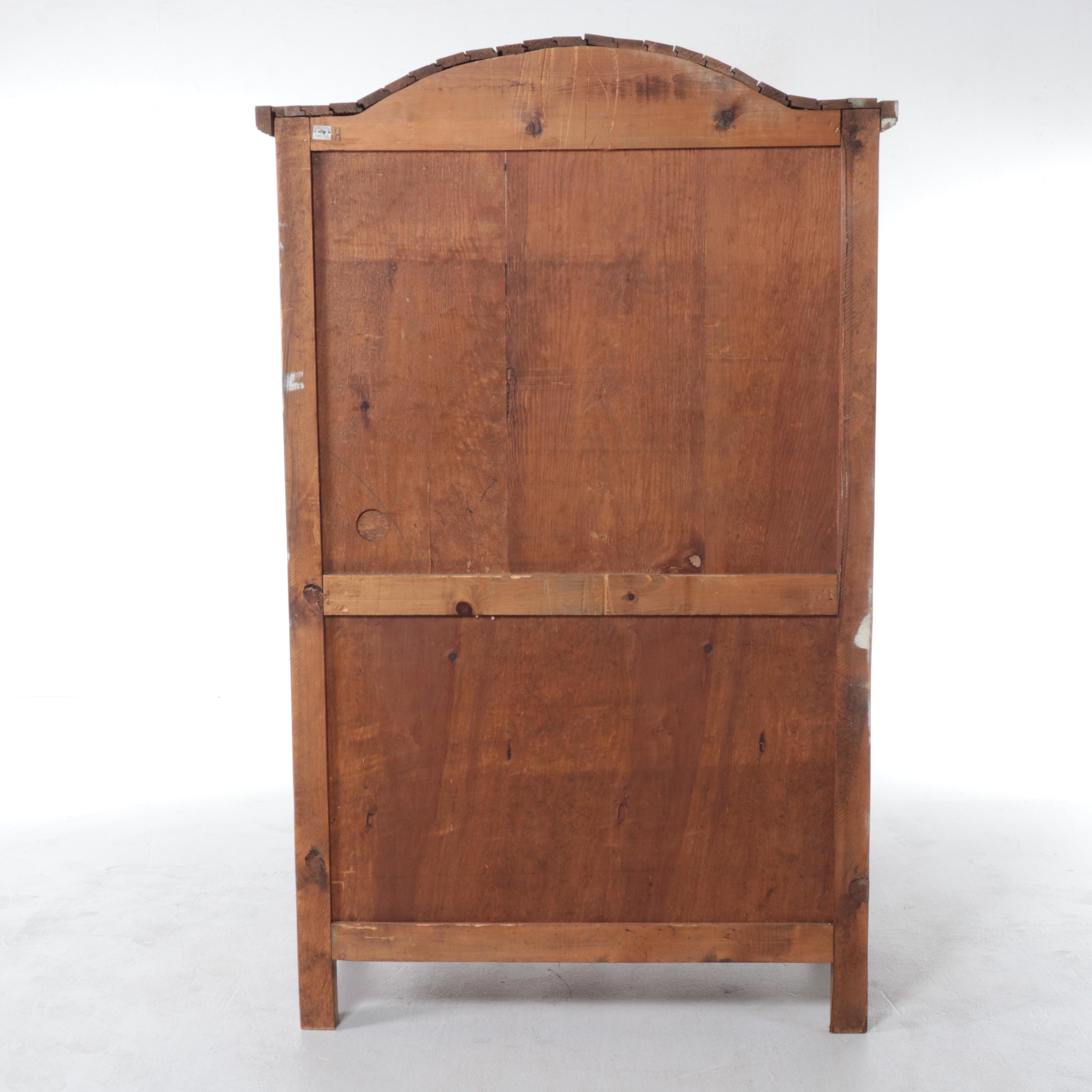 Spanish Colonial Style Iron-Mounted Pine Clothes Press