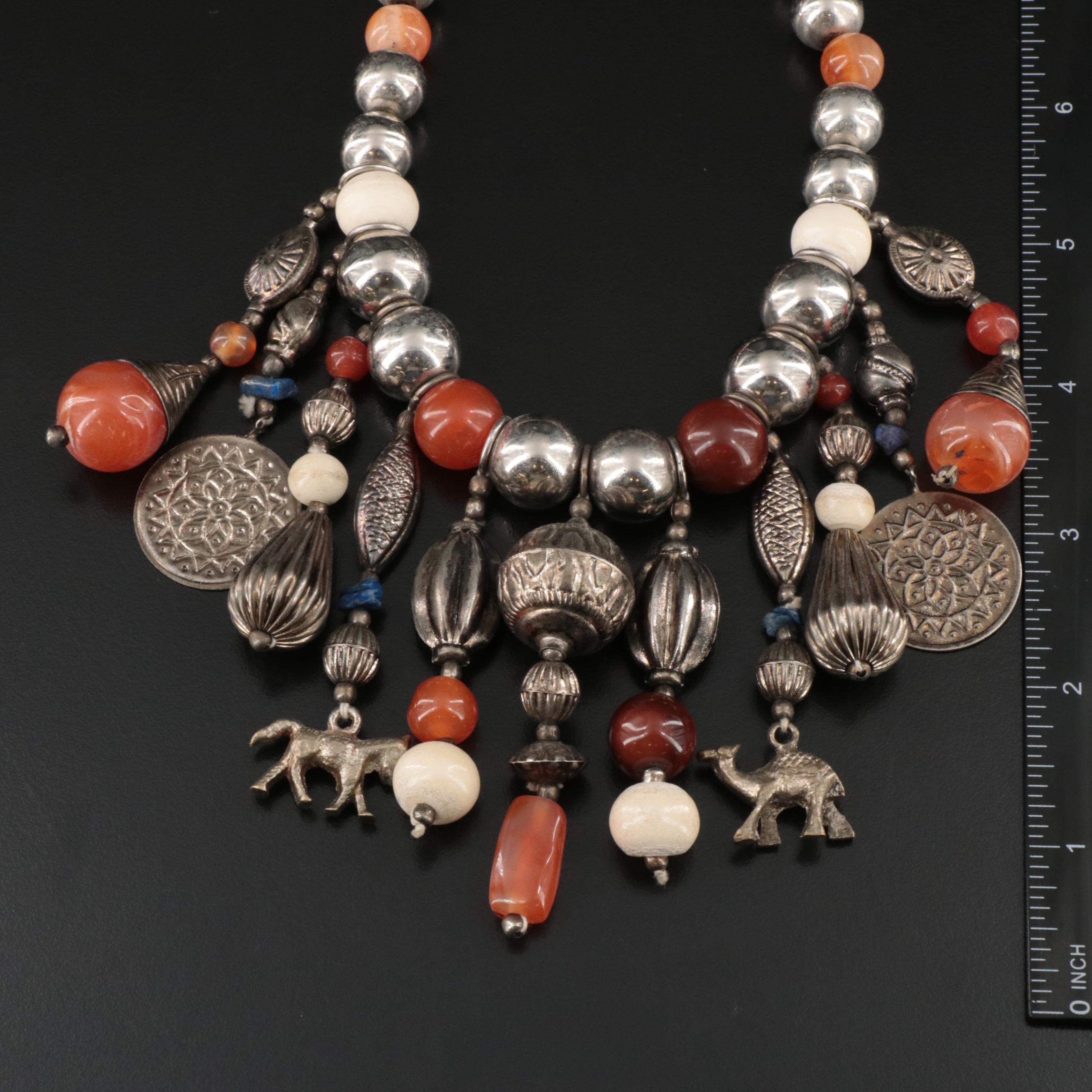 Bone, Pyrite and Agate Featured in Necklace Trio