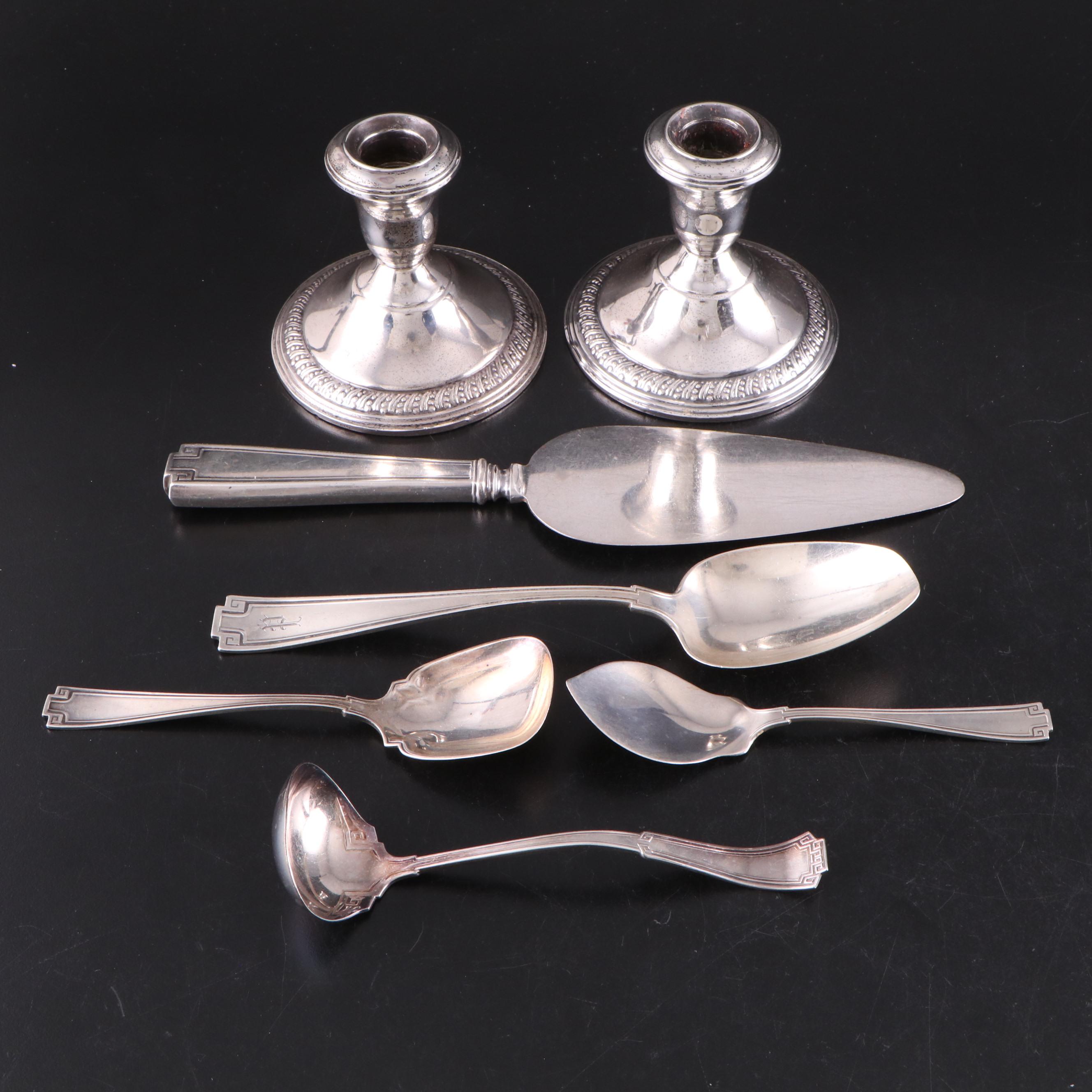 Gorham "Etruscan" Sterling Serving Utensils with Other Sterling and Plate Décor