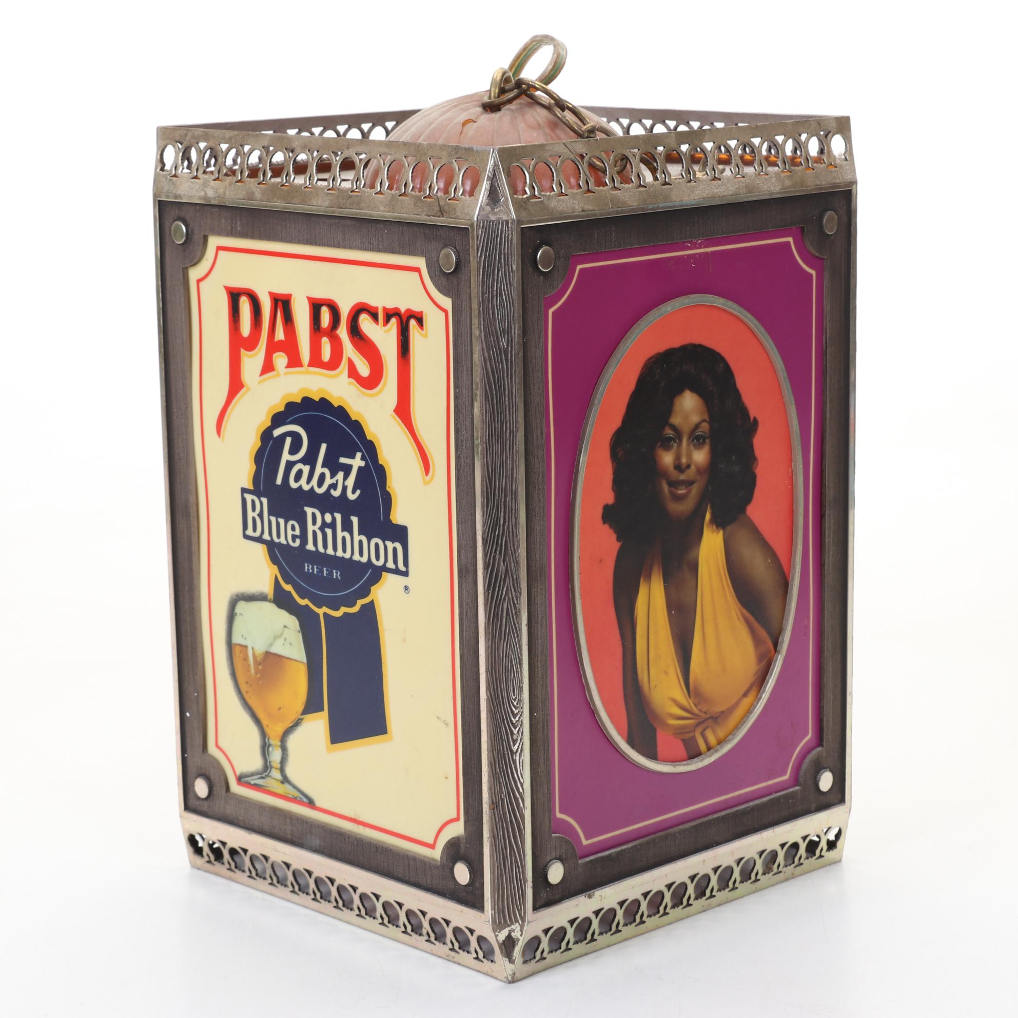 Pabst Blue Ribbon Beer Disco Era Hanging Swag Light